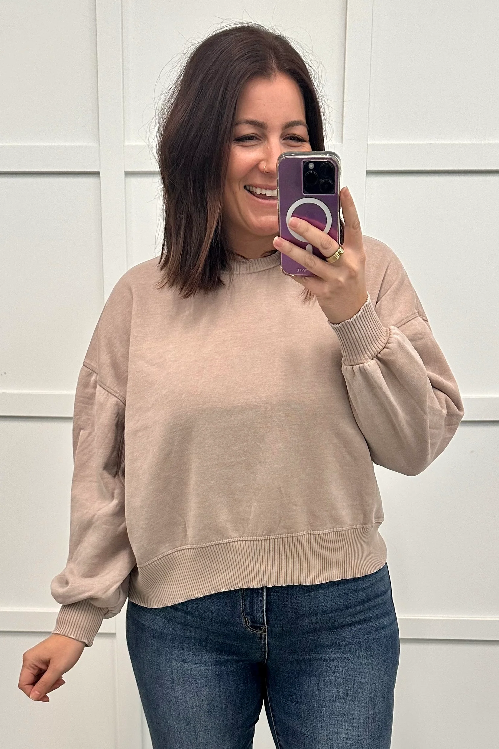 Acid Wash Oversized Pullover in Ash Mocha - 10/18/2023 - Image 3