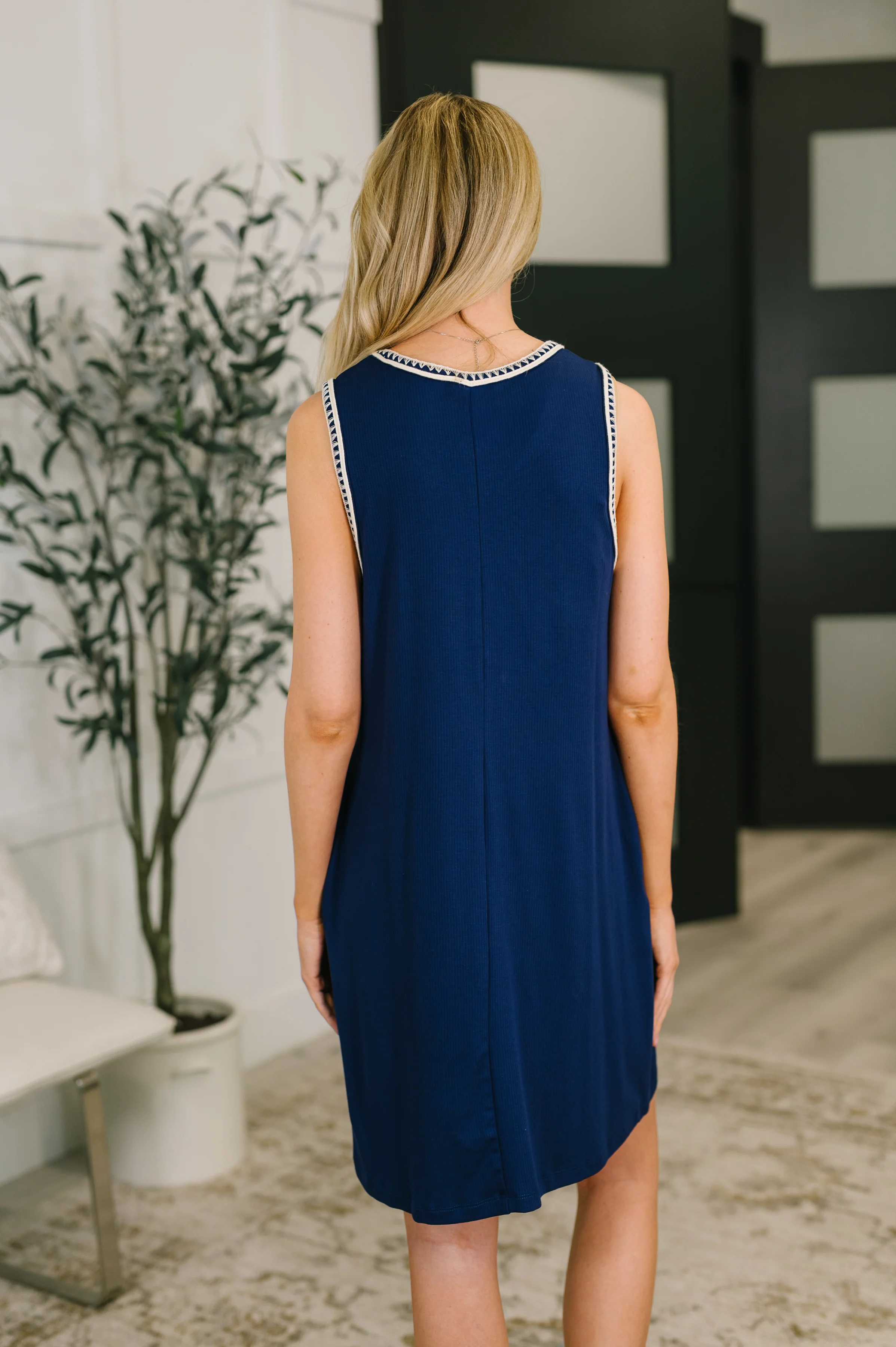 Airloom Trim Detail Mini Tank Dress in Navy - 4/28/2026 NEW - Image 5