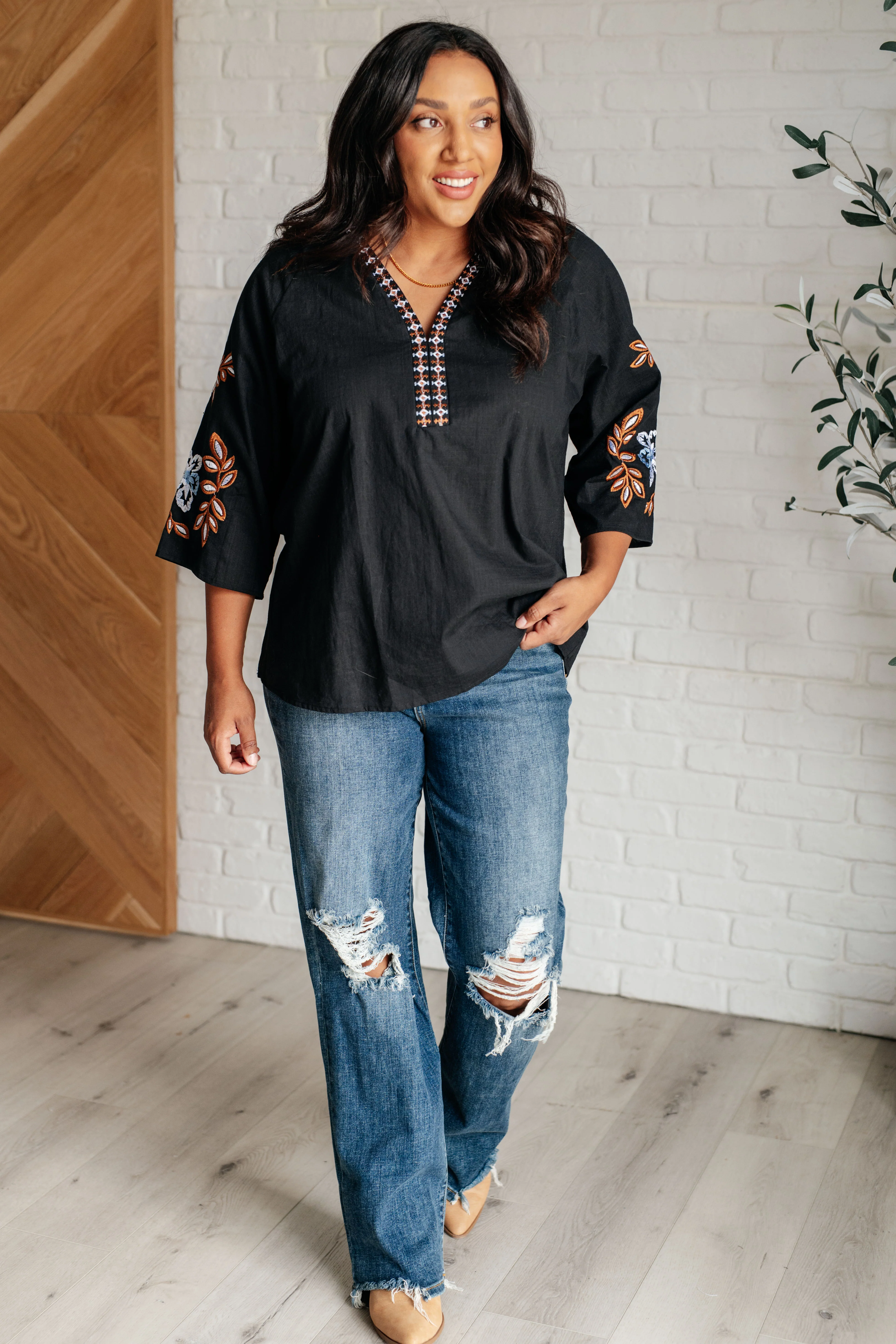 All In Me Embroidered V-Neck Blouse - 1/5/2026 - Image 4
