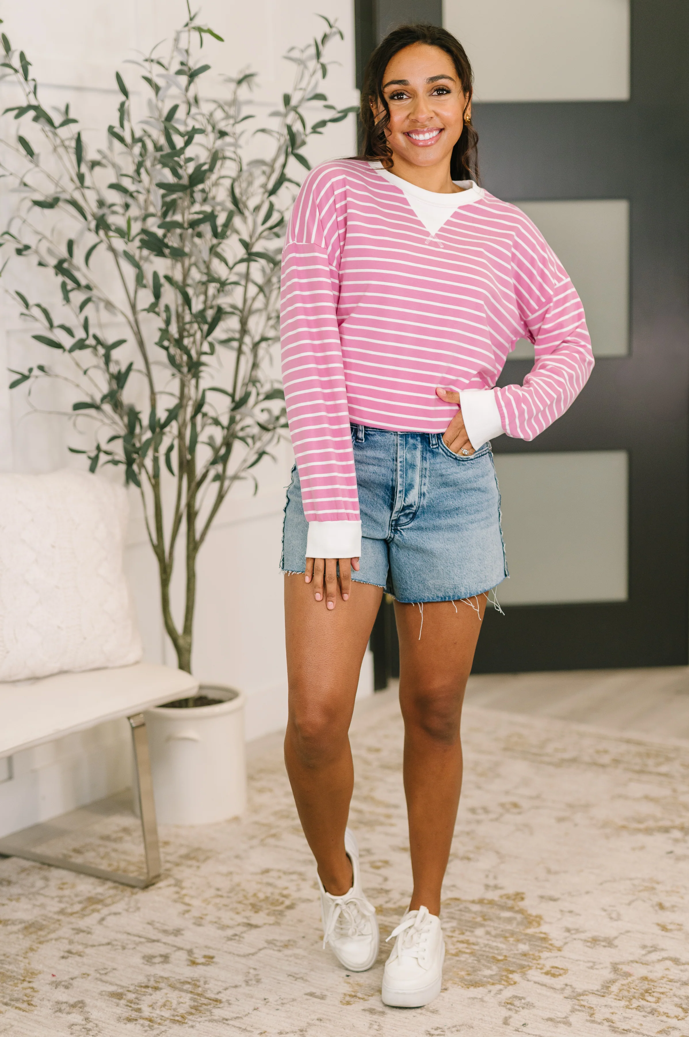 Almost Therapeutic Drop Shoulder Pullover in Candy Pink - 2/25/2026 - Image 3