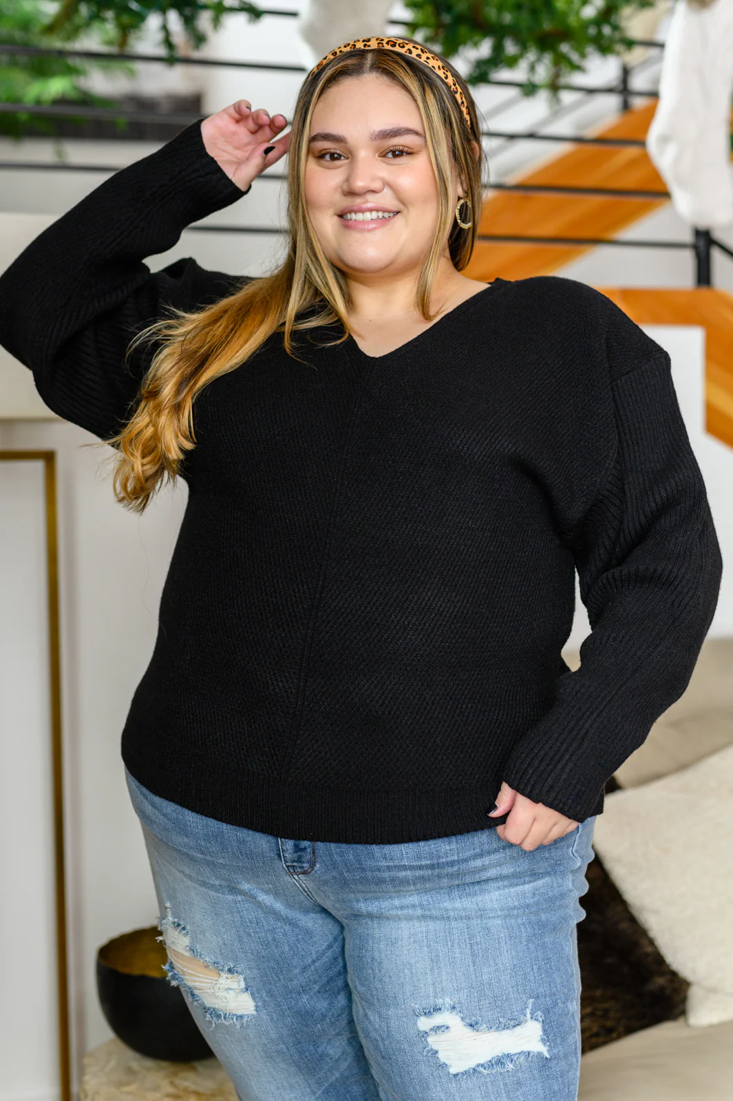 Always Around V-Neck Sweater in Black - 1/3/2023 - Image 6