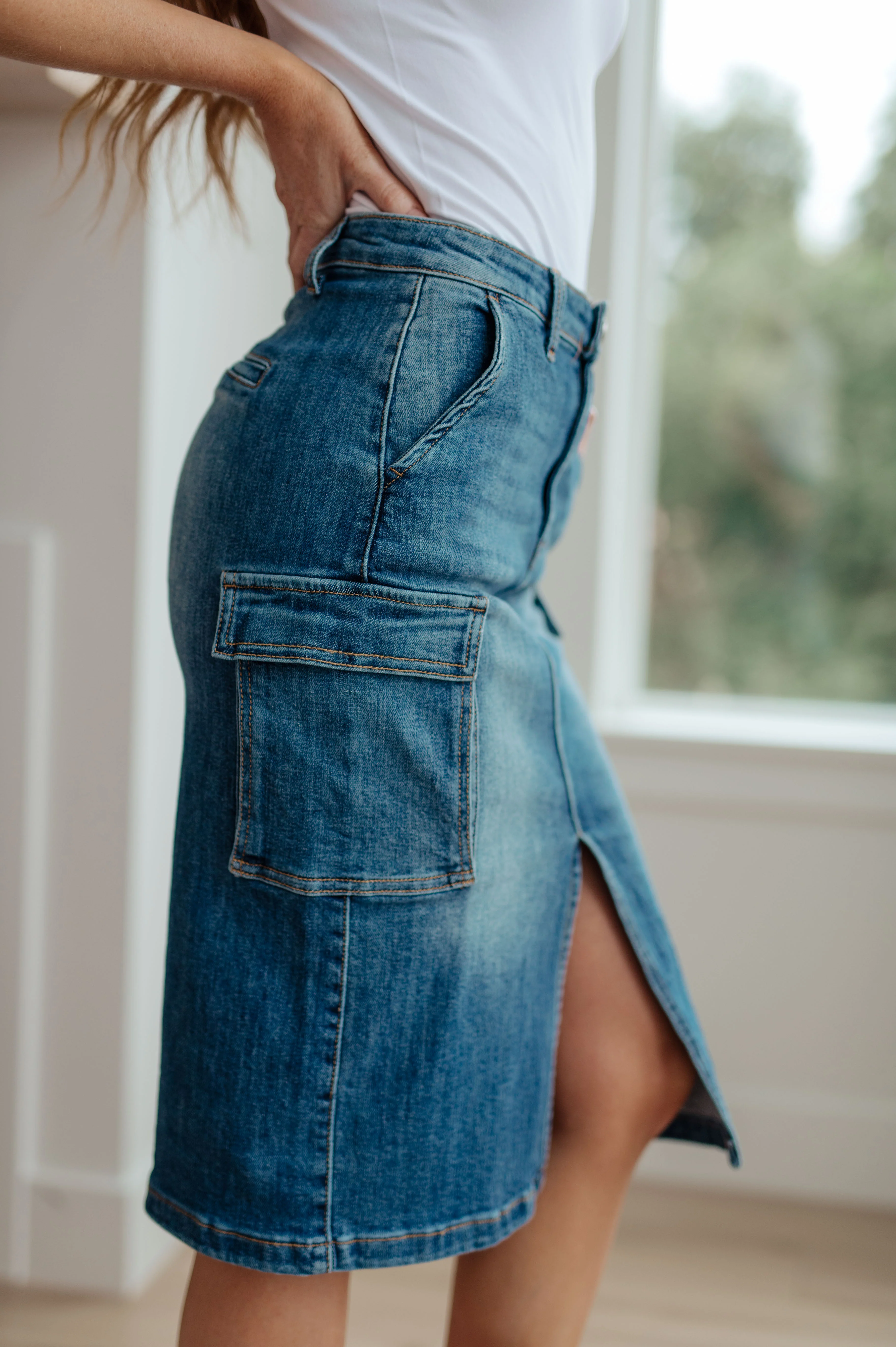 Always Be There Cargo Denim Skirt - 10/31/2023 - Image 15