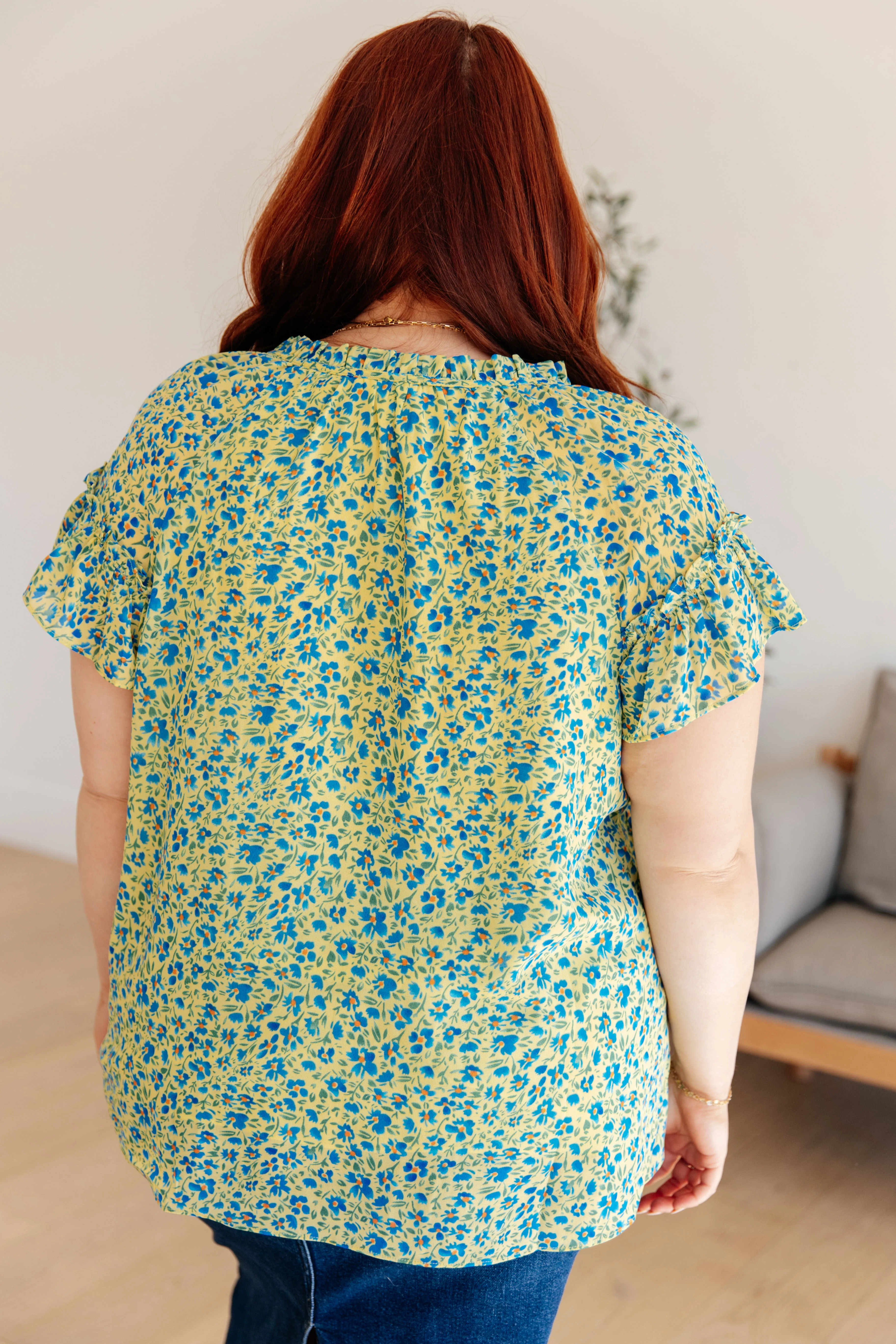 Anywhere We Go Flutter Sleeve Top in Blue Combo - 3/21/2024 - Image 8