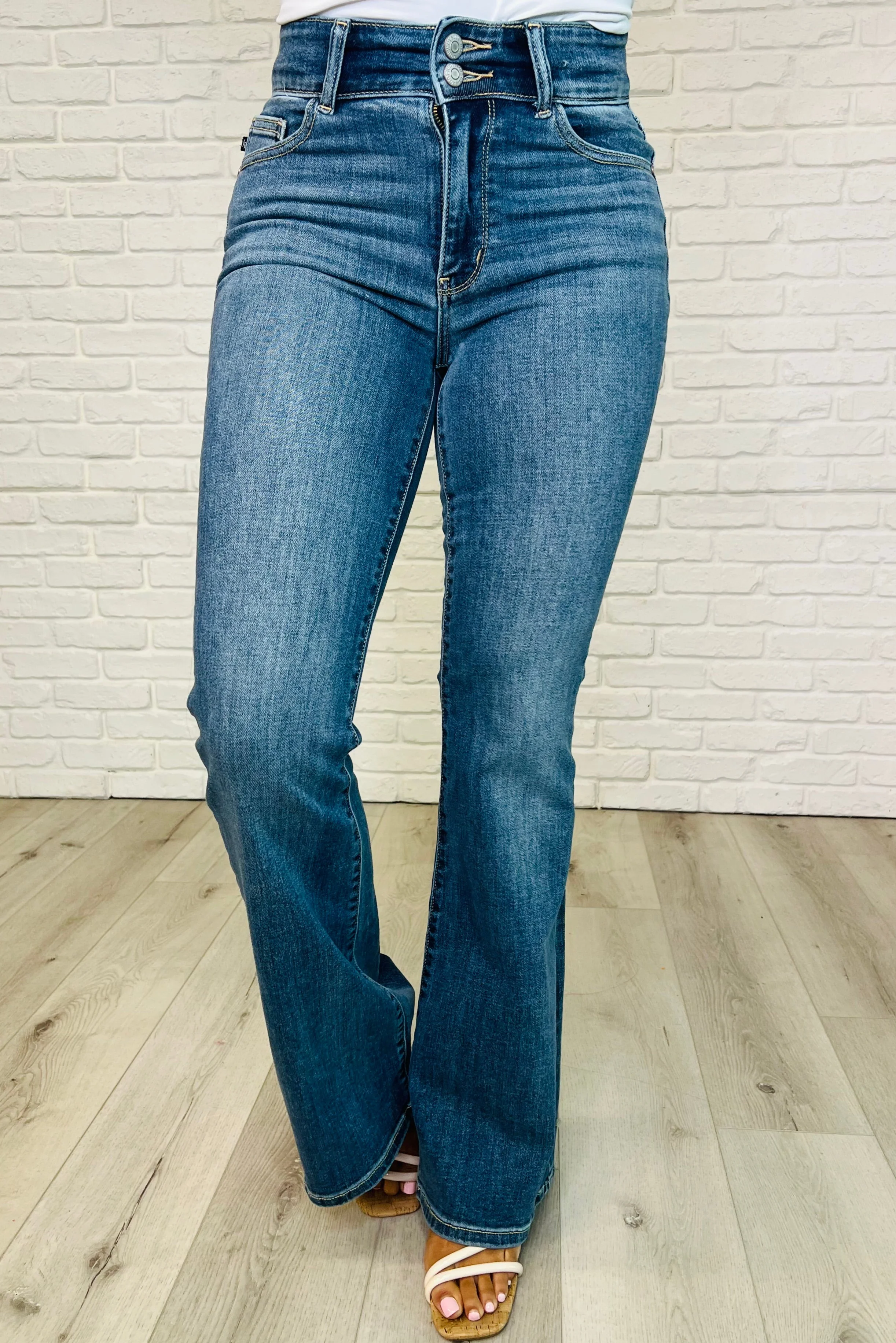Ariana High Rise Double Button Waistband Flare Jeans - 2/26/2025 - Image 4