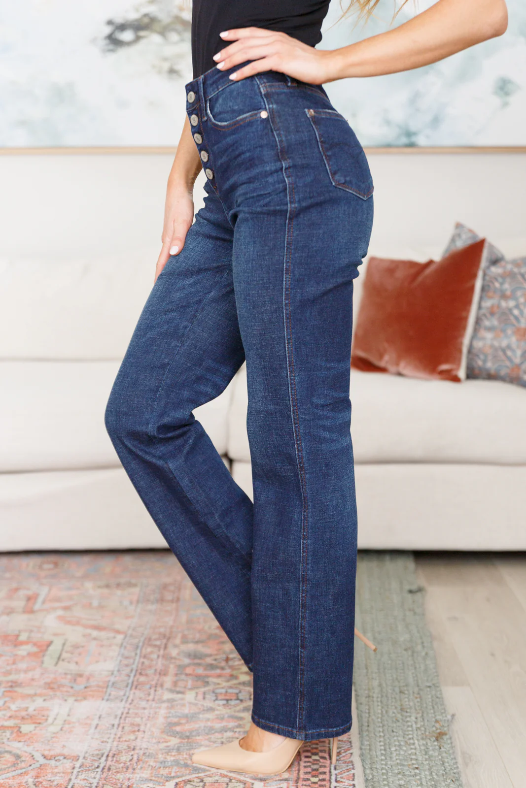 Arlo High Rise Button-Fly Straight Jeans - 11/15/2023 - Image 6