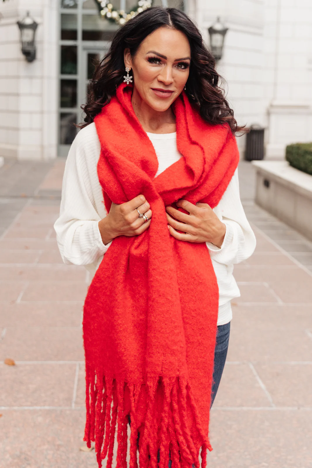 Artisan Fringe Scarf in Red - 10/28/2021 - Image 2