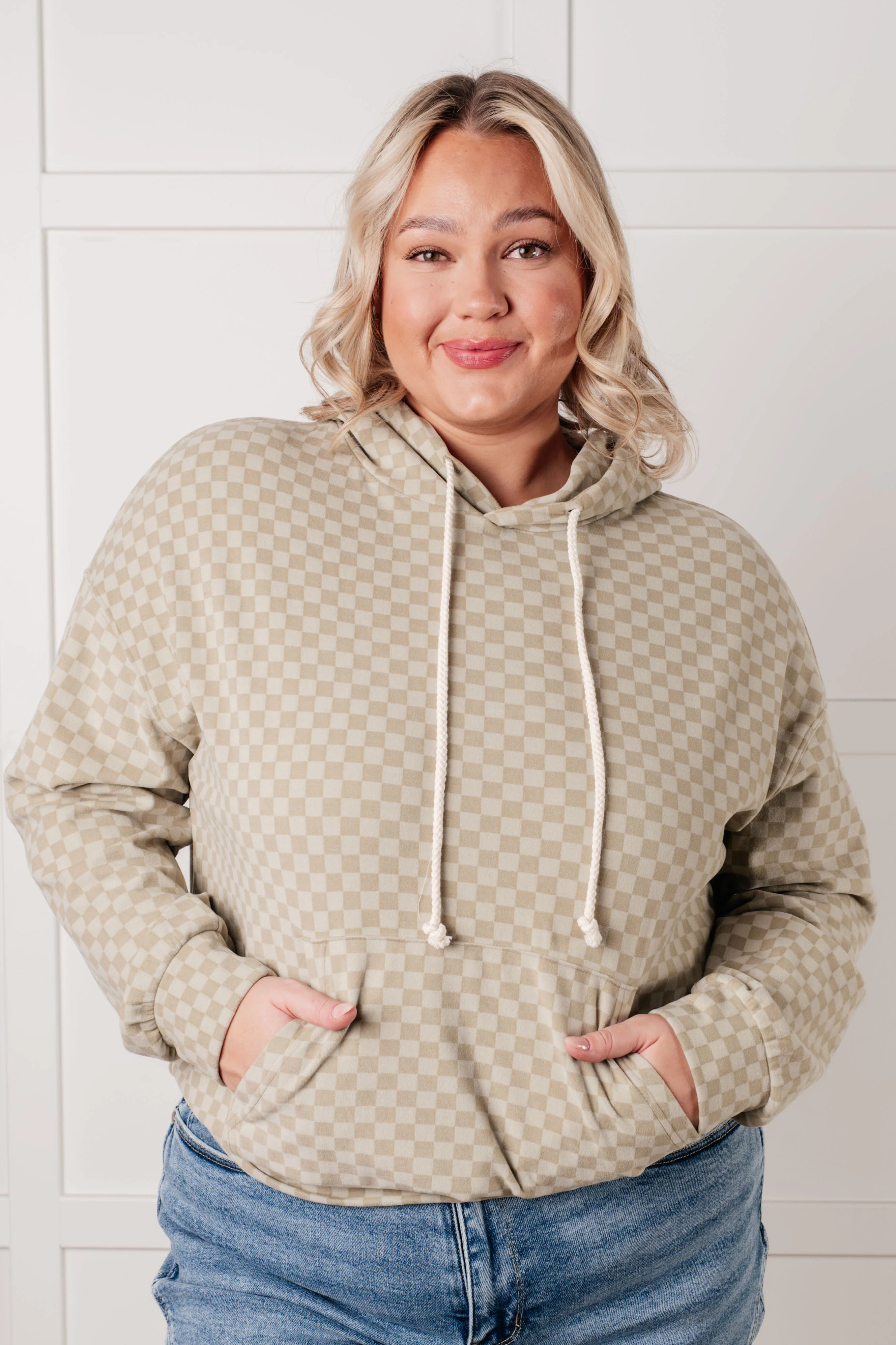 Ask Me Out Checkered Hoodie in Sage - 10/9/2025 - Image 3