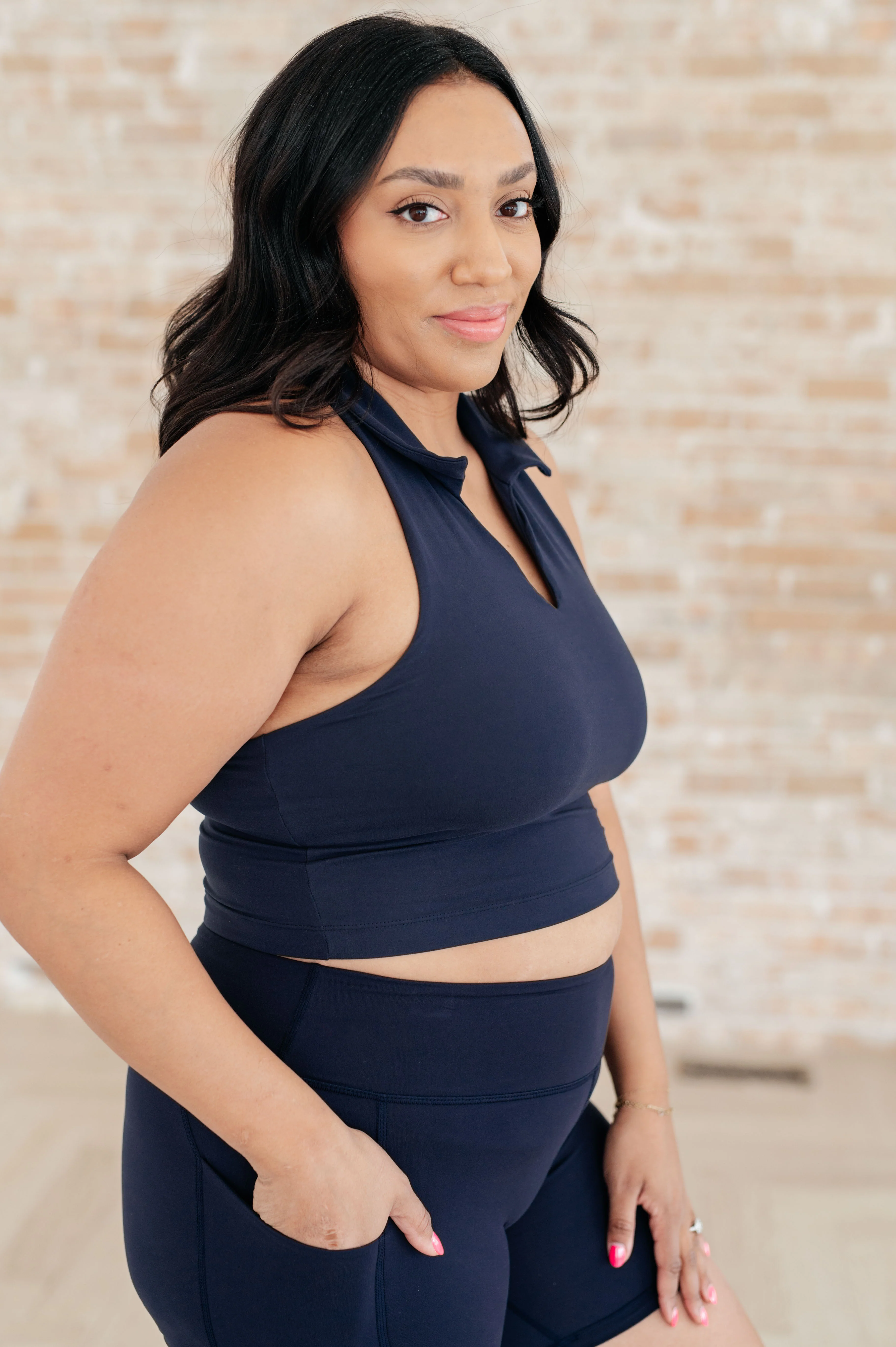 Backcourt Collared V-Neck Tank in Navy - 4/3/2024 - Image 8