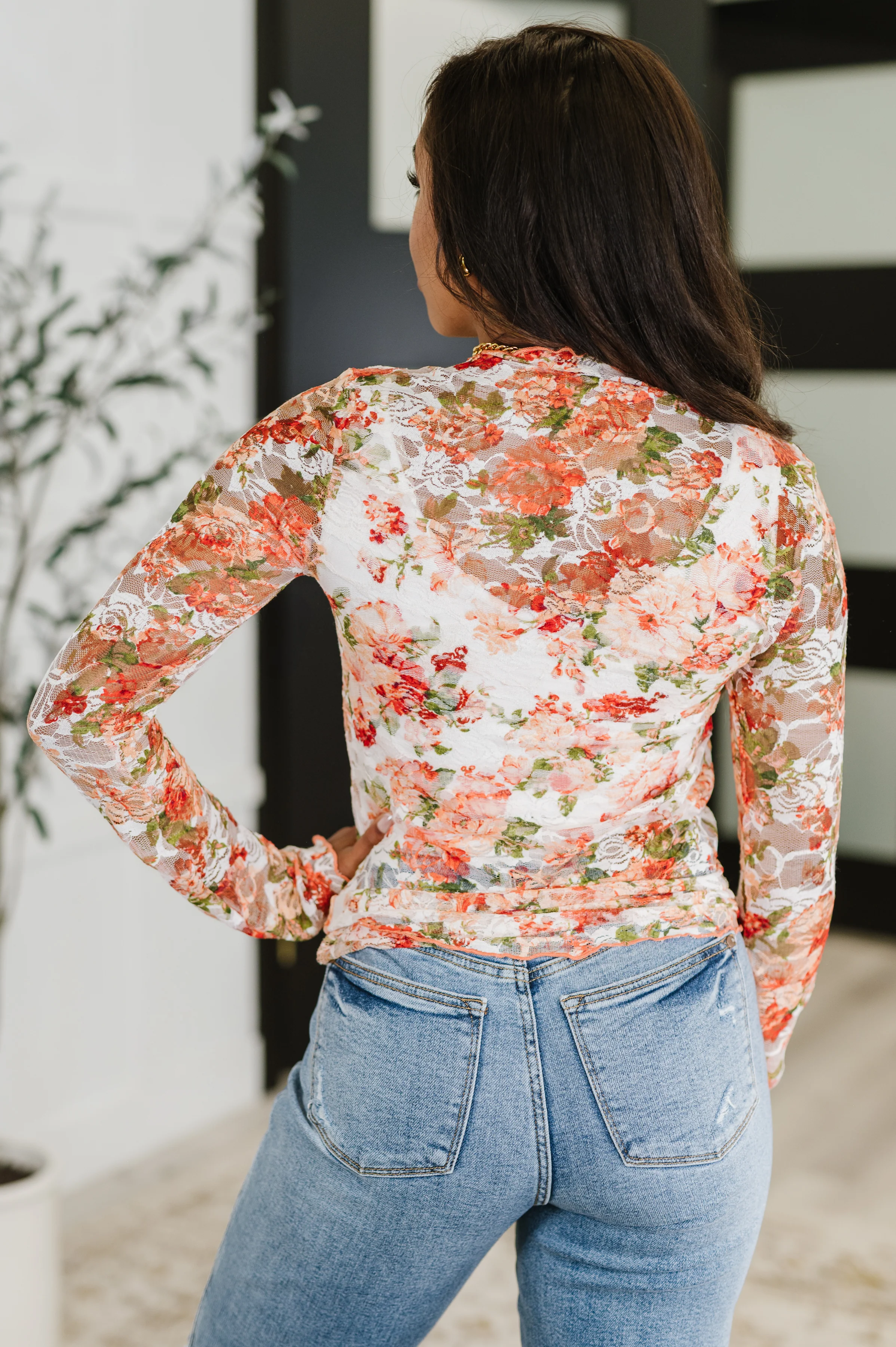 Barely Behaving Floral Print Layering Top in Coral - 7/1/2025 - Image 5