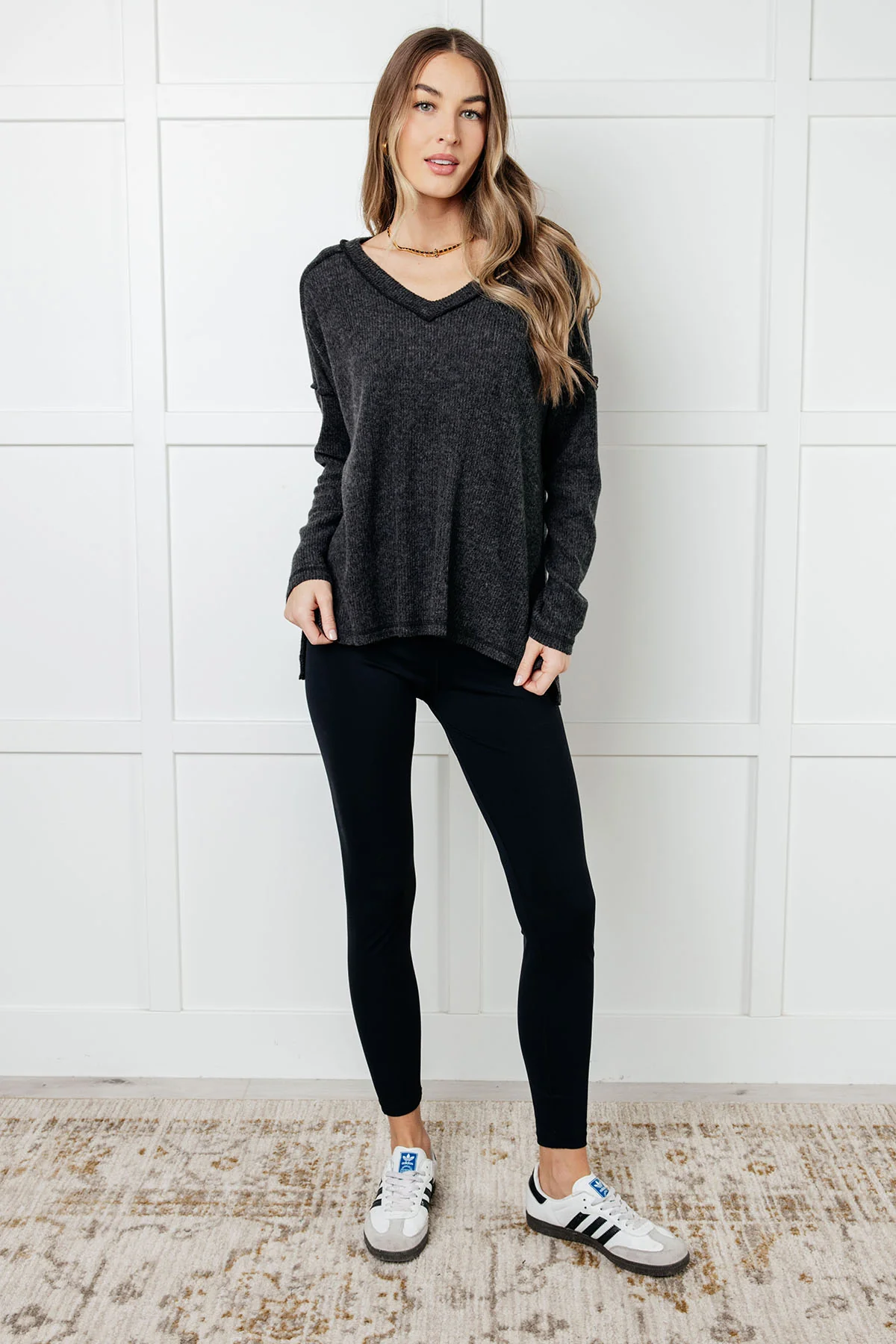 Basically Freezing Brushed Hacci Top in Black - 1/1/2025 - Image 3