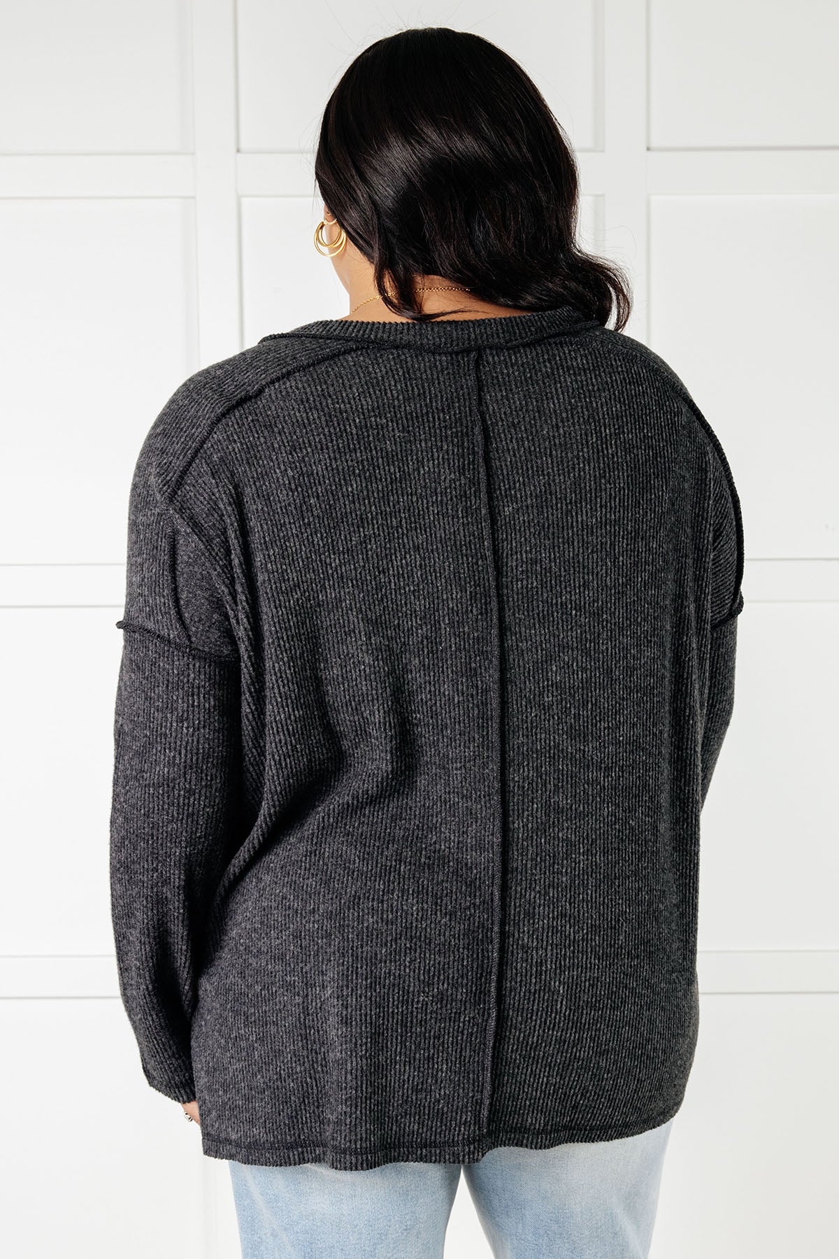 Basically Freezing Brushed Hacci Top in Black - 1/1/2025 - Image 8