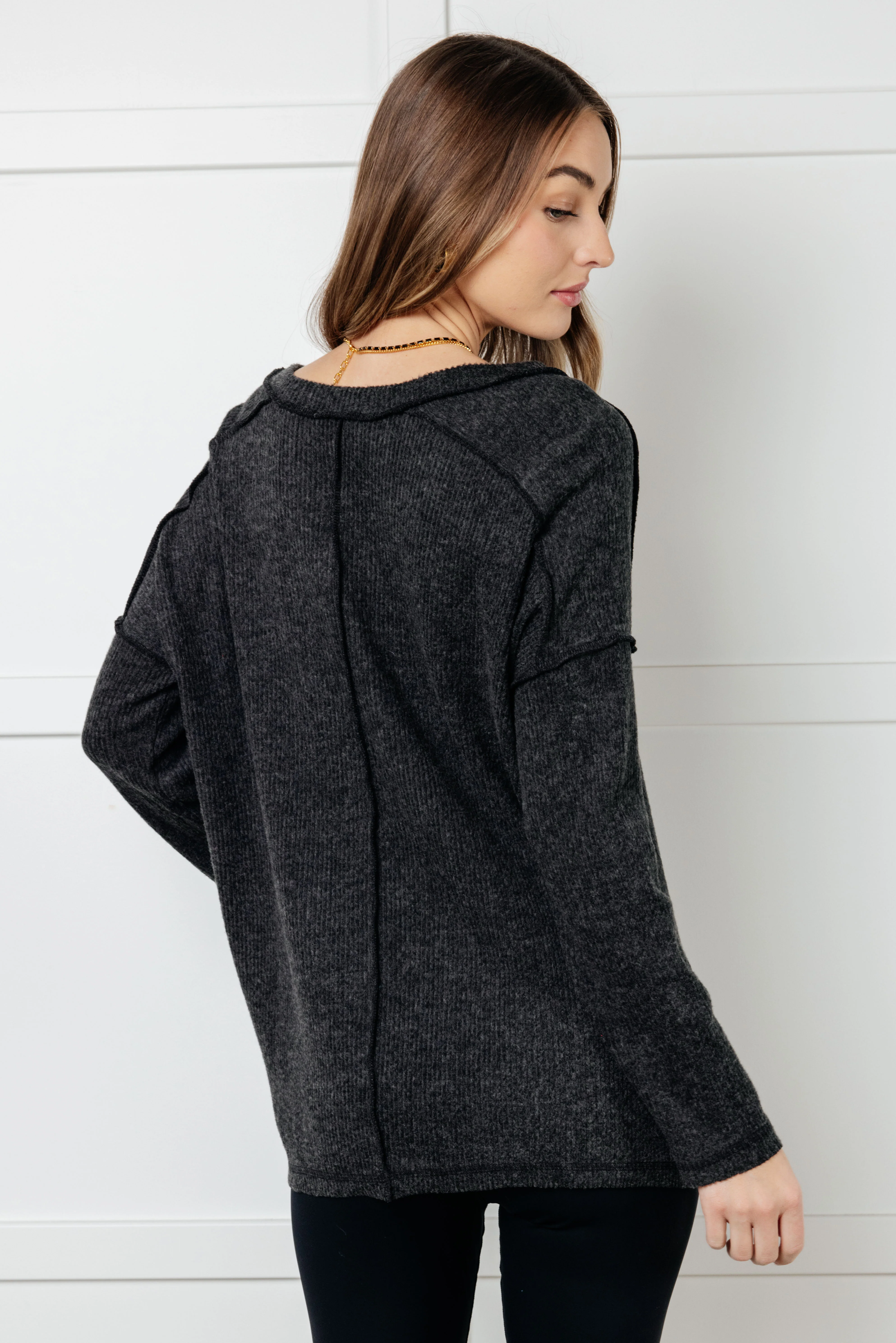 Basically Freezing Brushed Hacci Top in Black - 1/1/2025 - Image 9