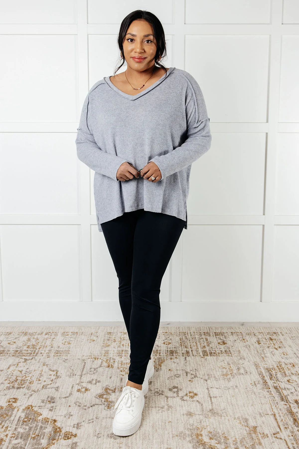 Basically Freezing Brushed Hacci Top in Heather Grey - 1/1/2025 - Image 6