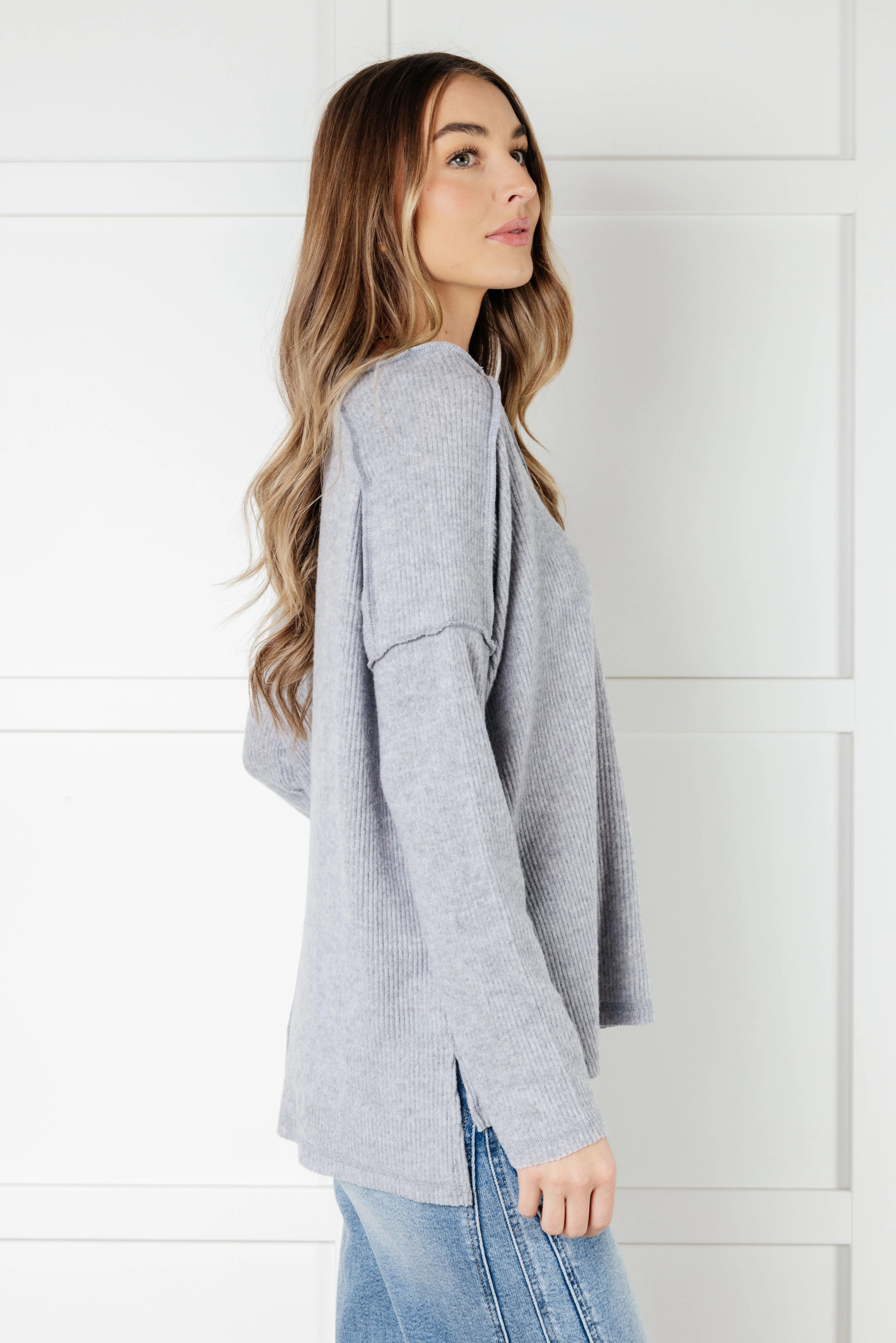 Basically Freezing Brushed Hacci Top in Heather Grey - 1/1/2025 - Image 7