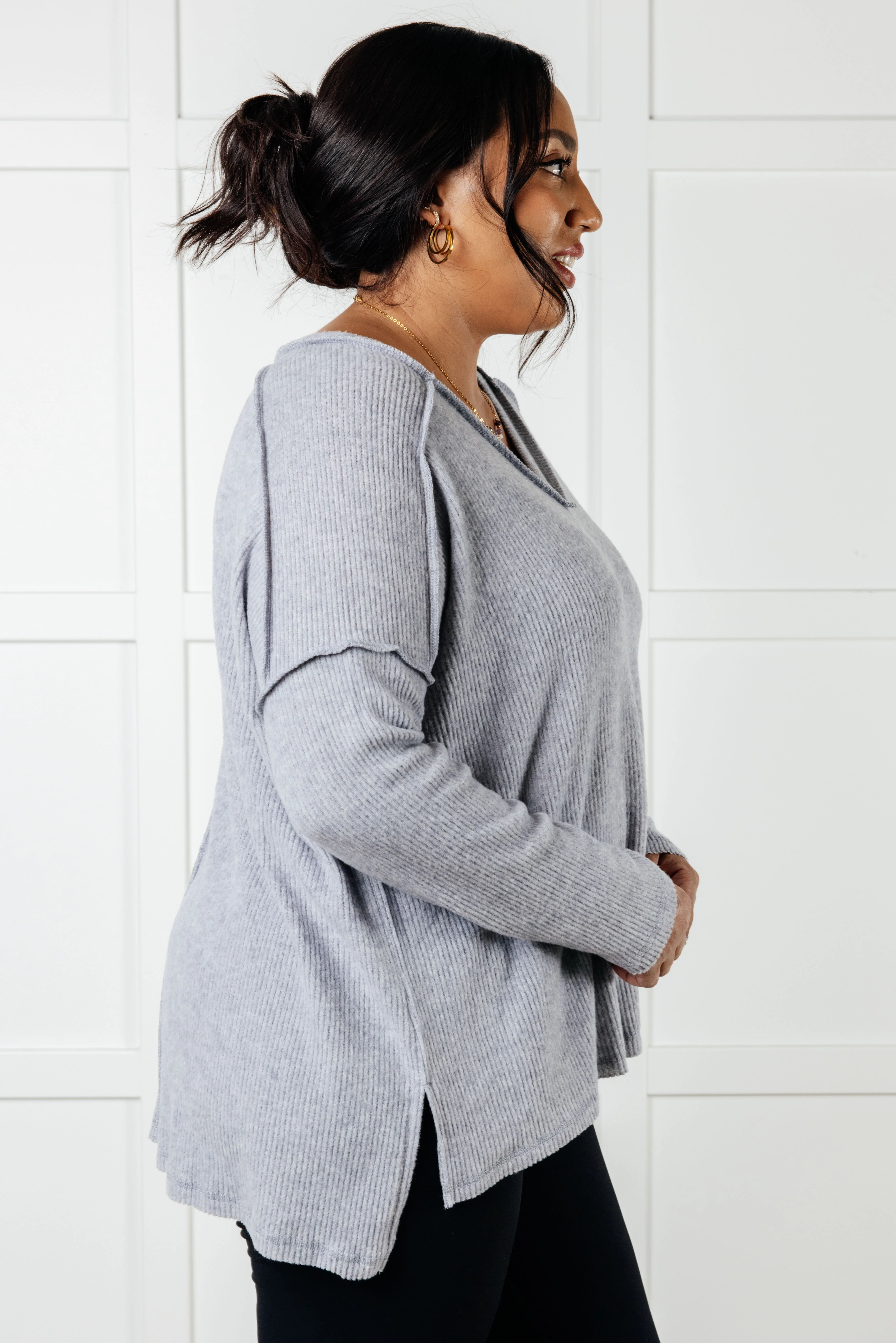 Basically Freezing Brushed Hacci Top in Heather Grey - 1/1/2025 - Image 8