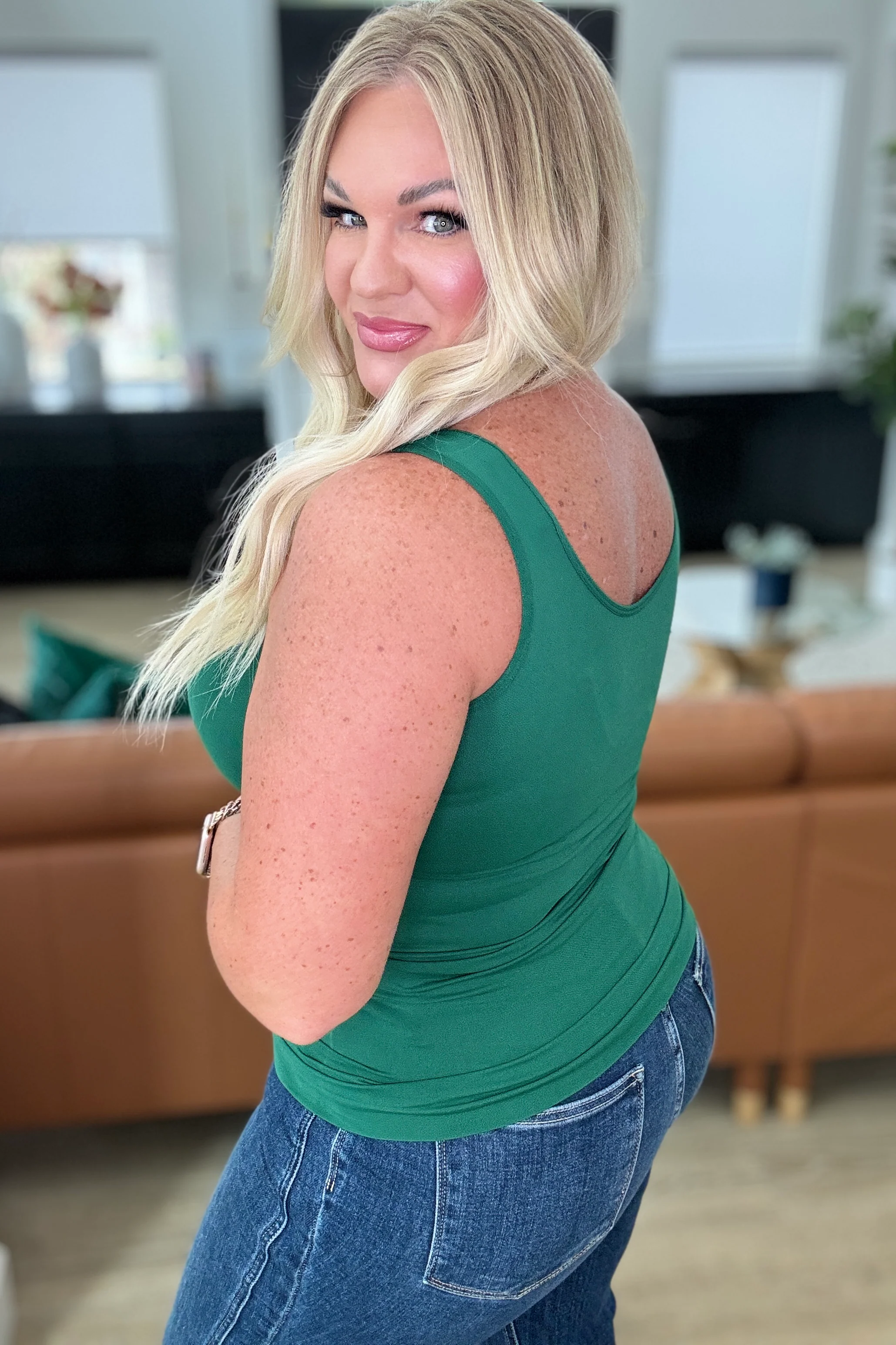 The Basics Reversible Longline Tank in Dark Green - 8/7/2024 - Image 3