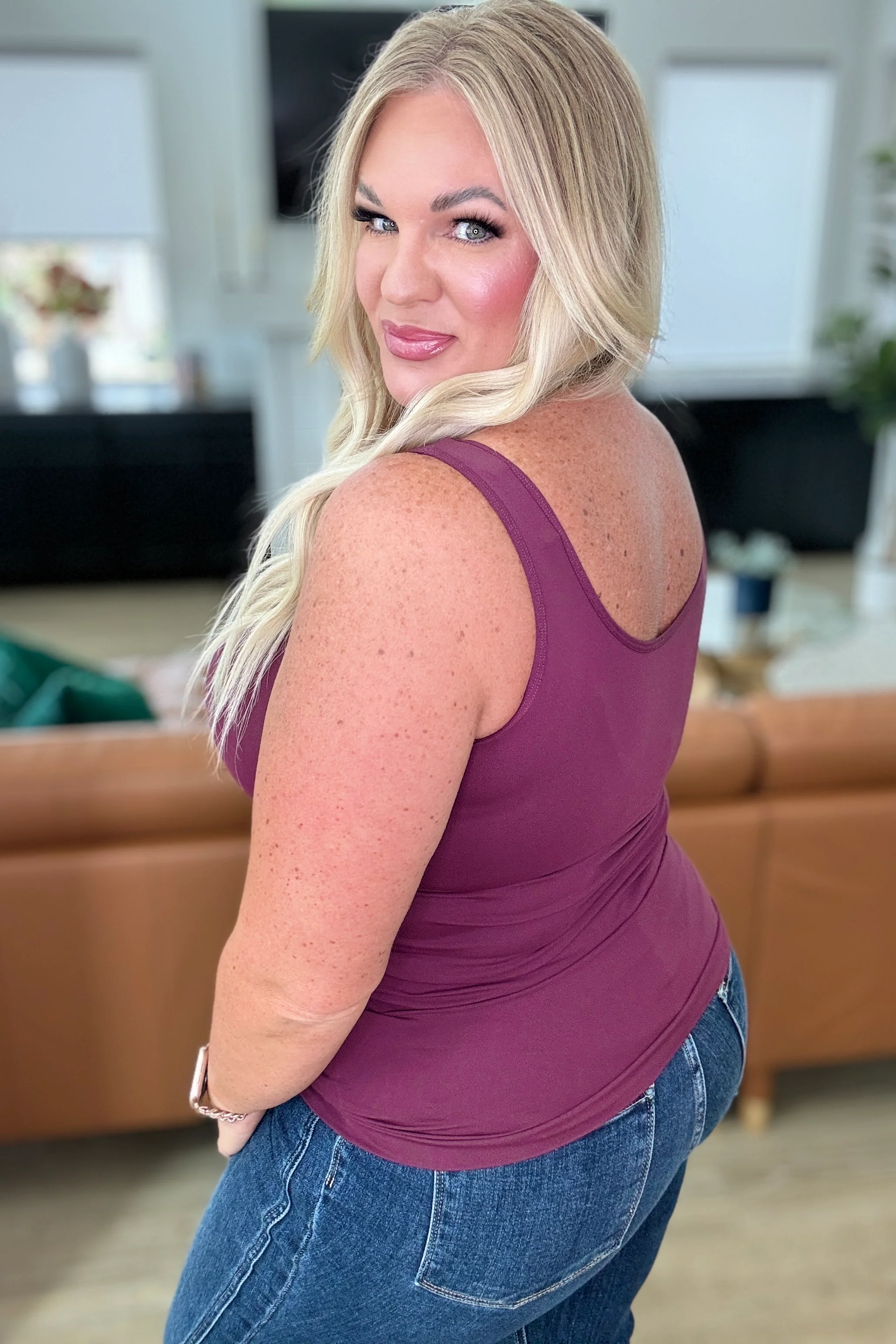 The Basics Reversible Longline Tank in Plum - 8/7/2024 - Image 3