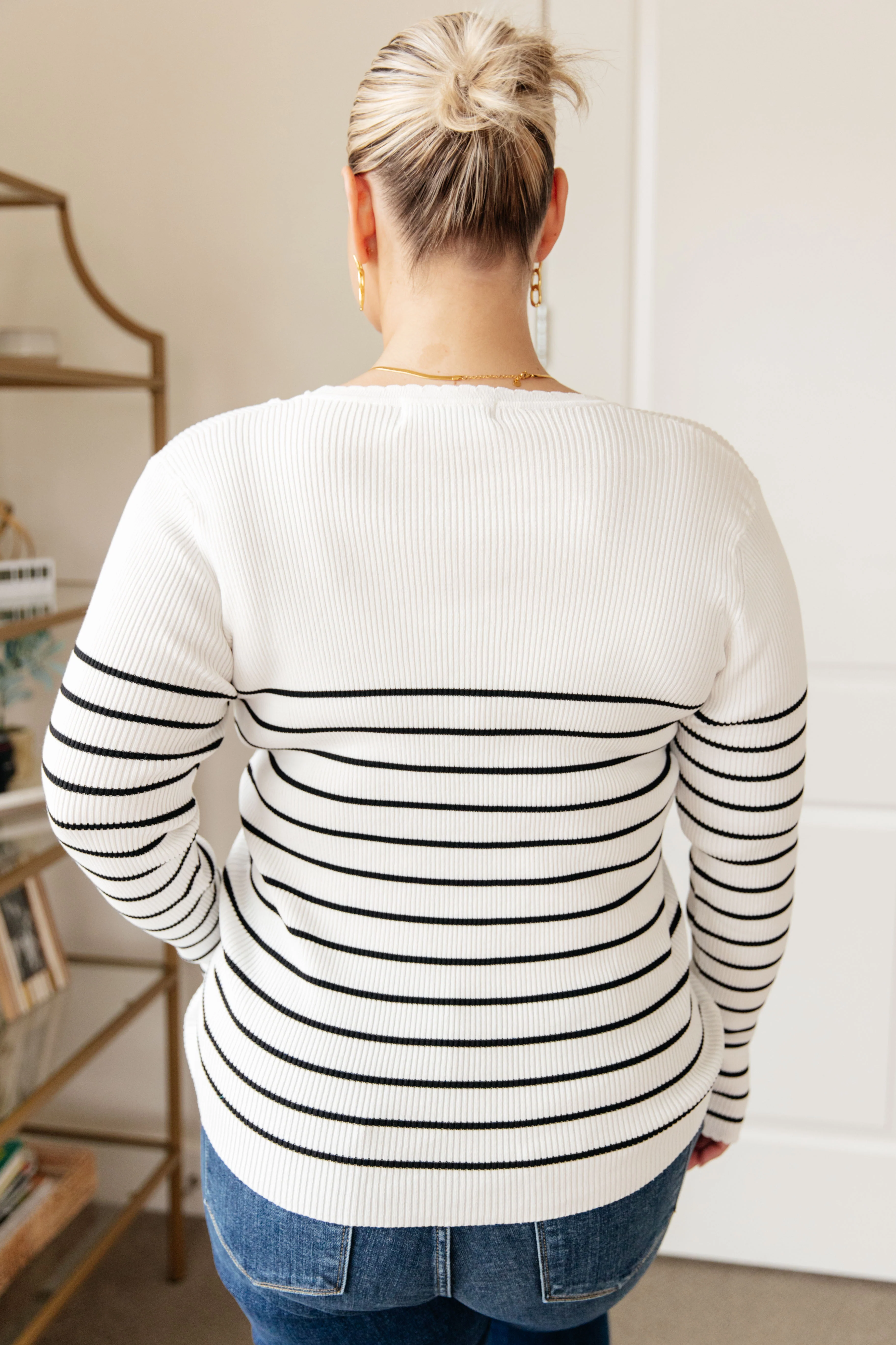 Be Still V-Neck Striped Sweater - 2/13/2024 - Image 8