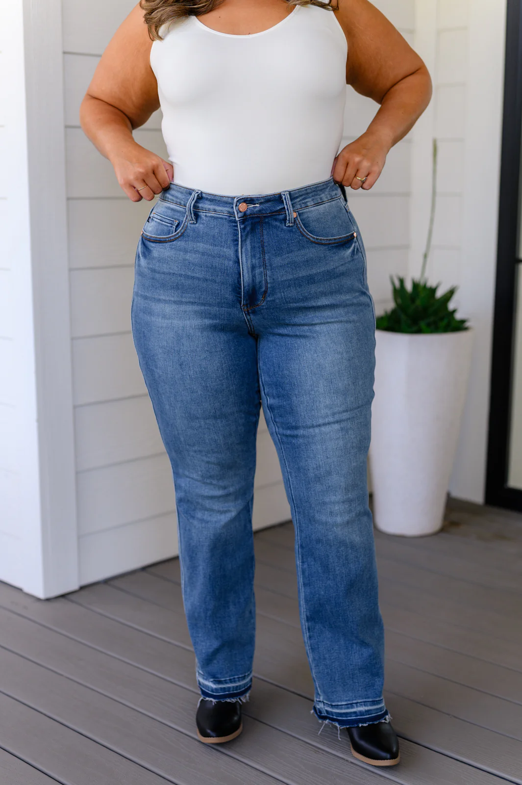 Beatrice High Rise Control Top Release Hem Slim Bootcut Jeans - 8/30/2023 - Image 3