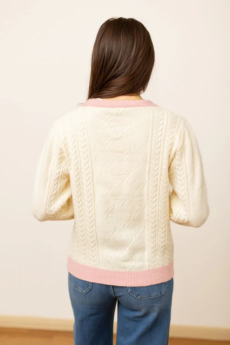 Beige and Pink Nutcracker Sweater - Image 5