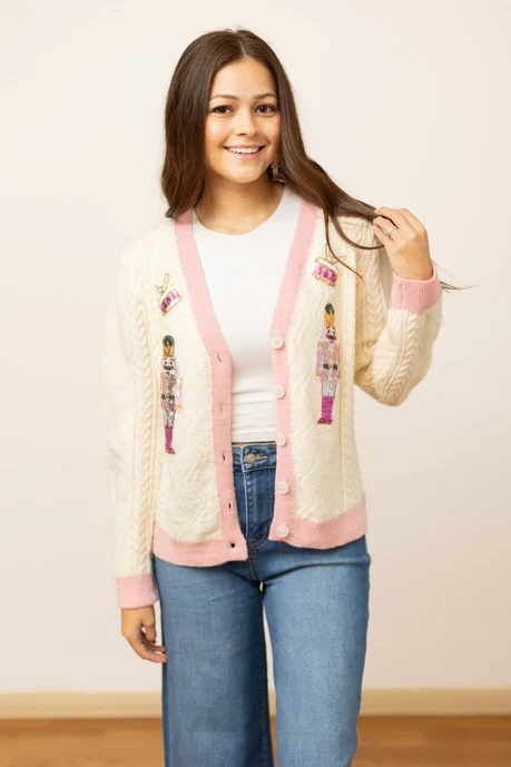 Beige and Pink Nutcracker Sweater - Image 9