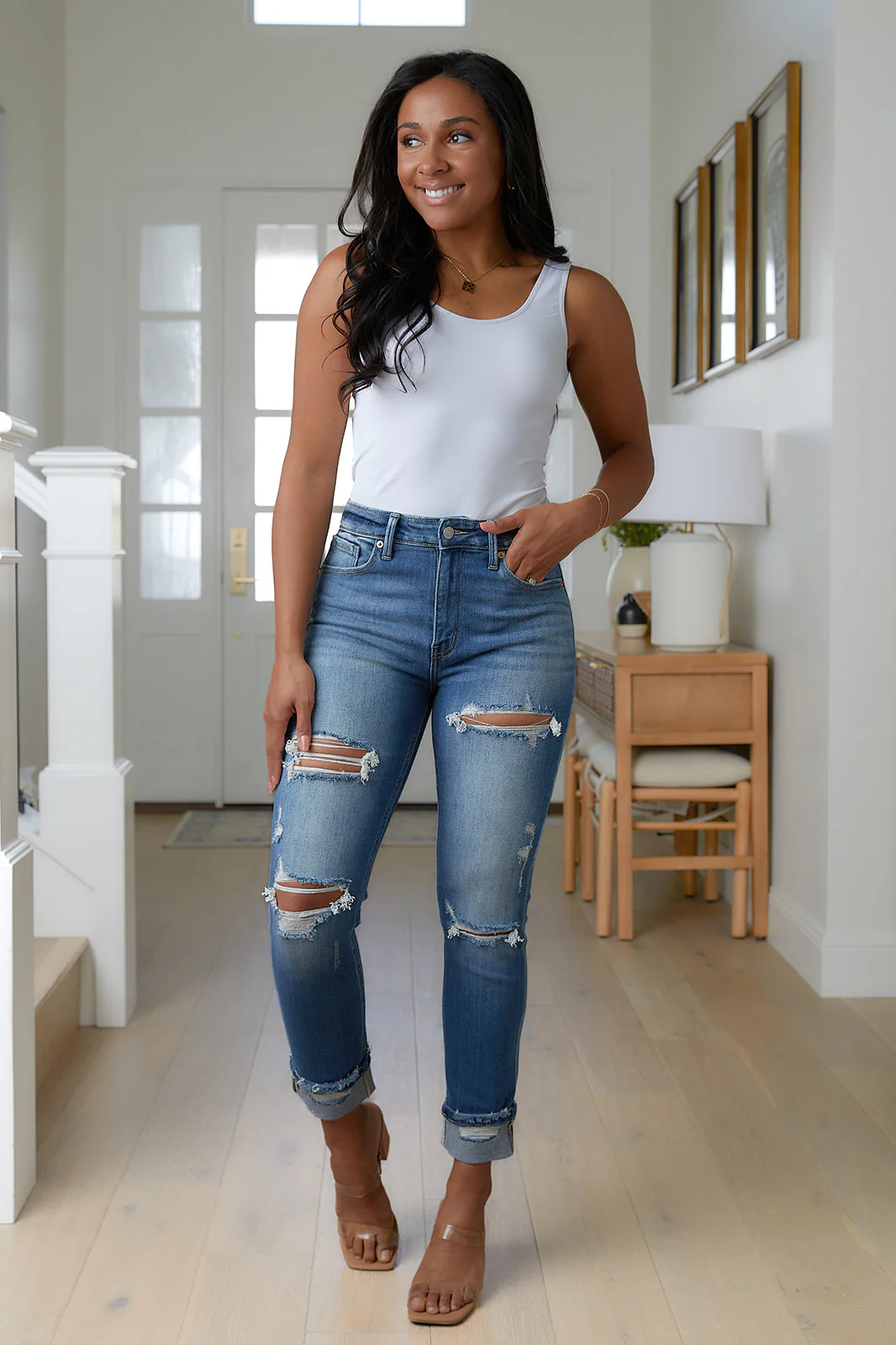 Belinda High Rise Distressed Straight Jeans - 5/16/2023