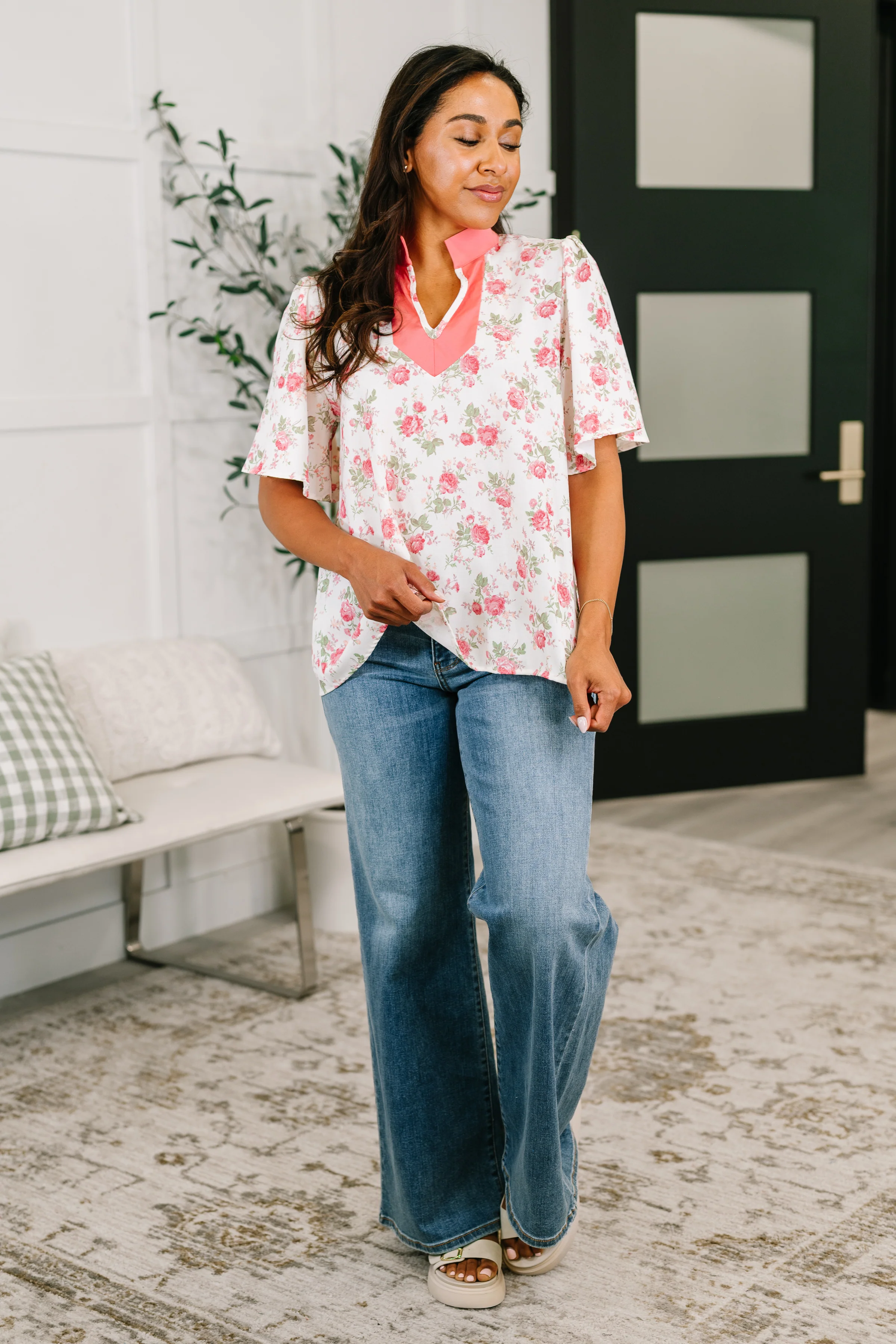 Blooming Season Split Neck Floral Blouse - 6/26/2026 NEW - Image 3