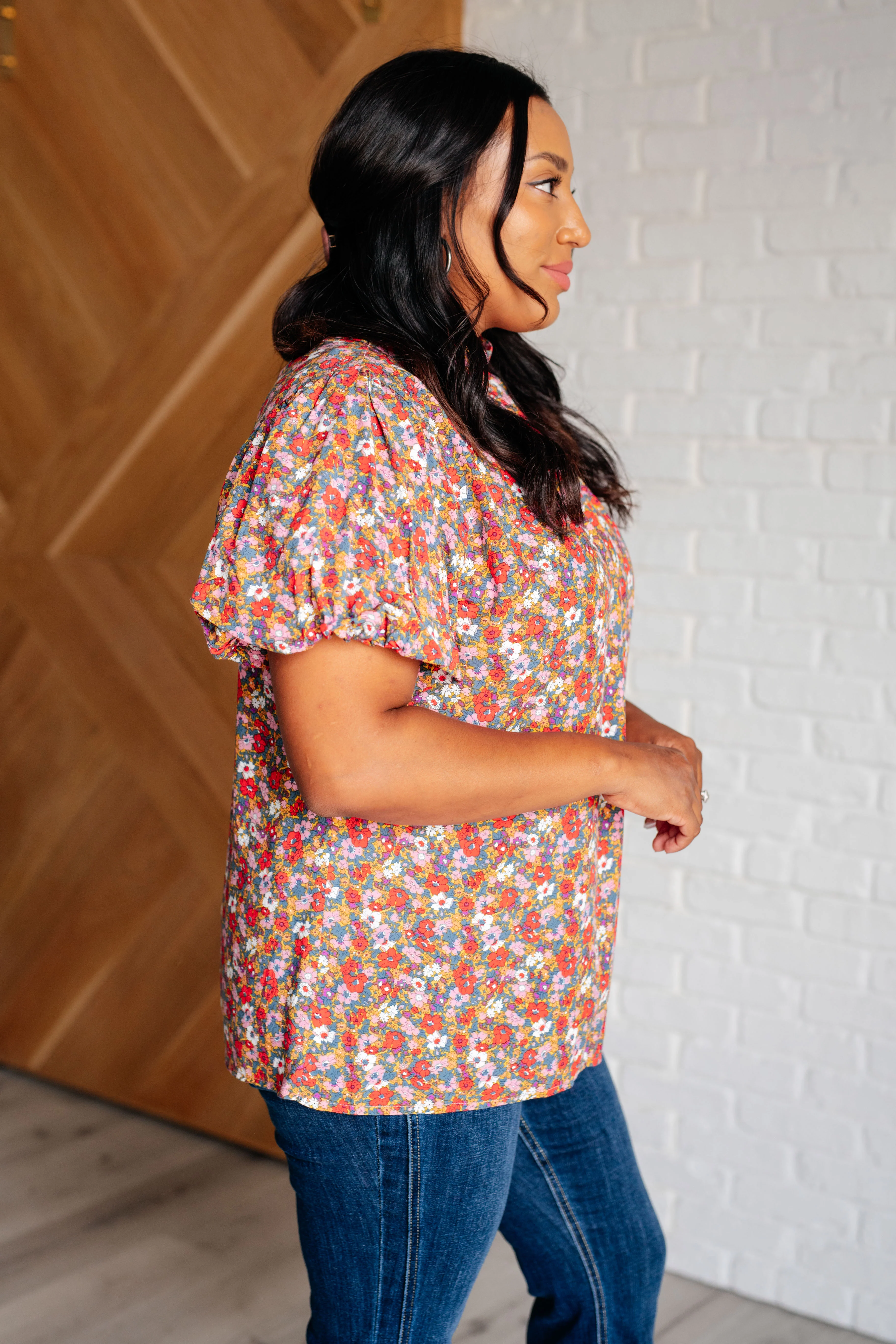 Bohemian Moment Floral Mock Neck Blouse - 6/22/2026 - Image 5