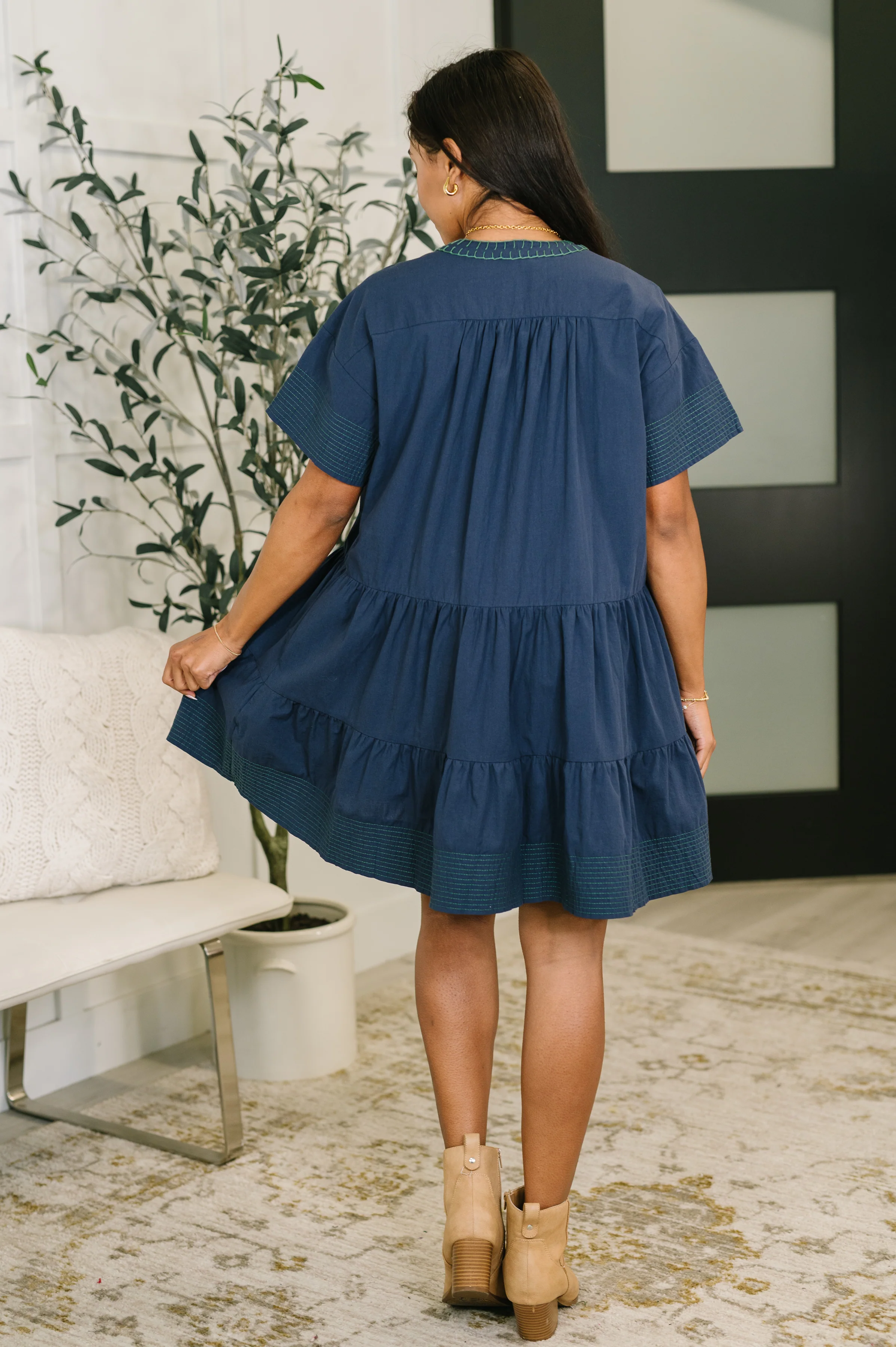 Boot Scootin' Boogie Tiered Dress in Navy - 7/9/2026 - Image 5