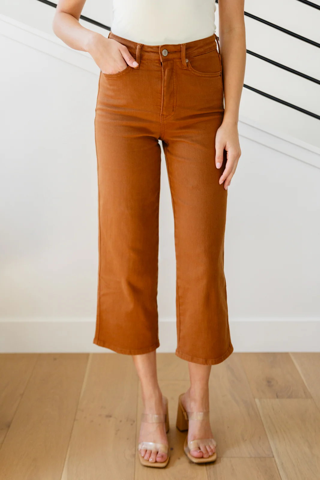 Briar High Rise Control Top Wide Leg Crop Jeans in Camel - 9/13/2023 - Image 3
