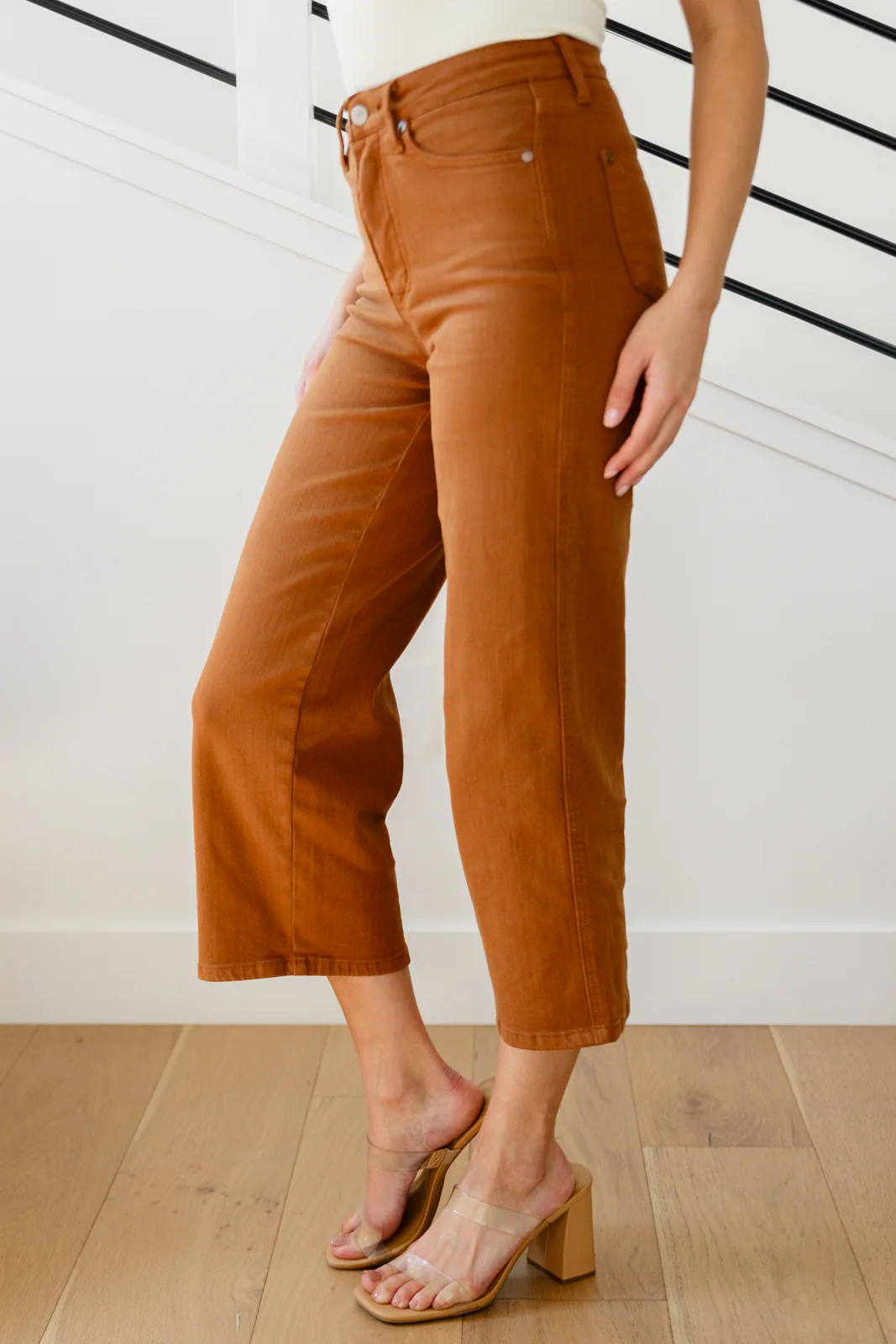 Briar High Rise Control Top Wide Leg Crop Jeans in Camel - 9/13/2023 - Image 5