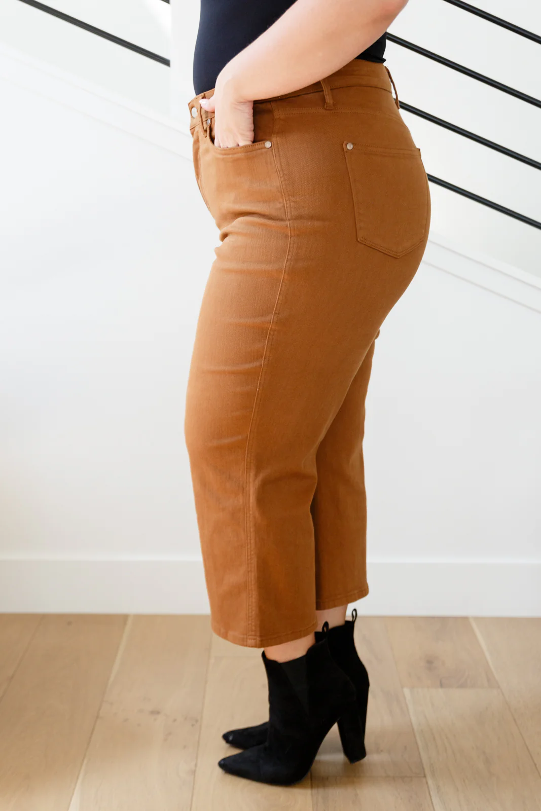 Briar High Rise Control Top Wide Leg Crop Jeans in Camel - 9/13/2023 - Image 7