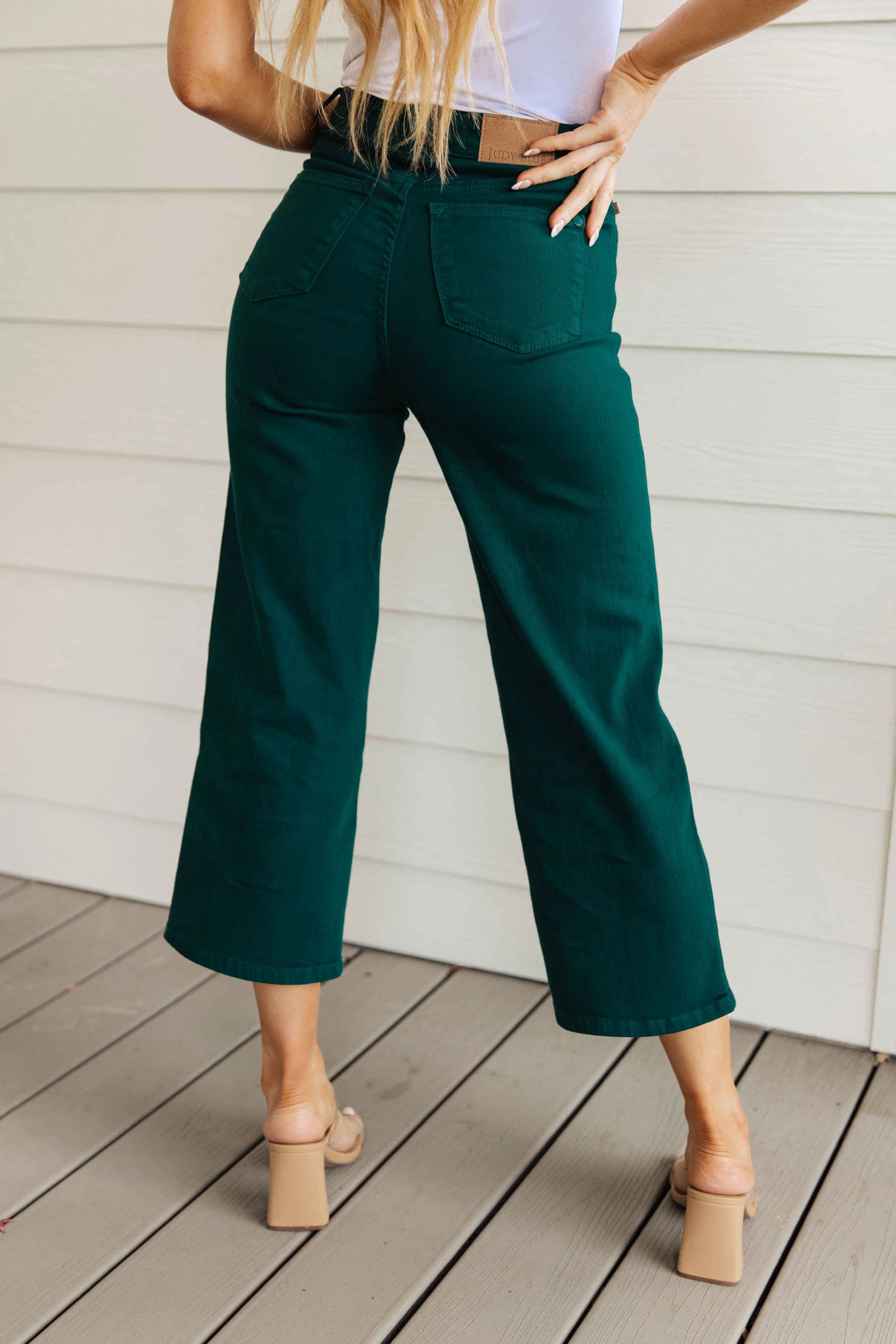 Briar High Rise Control Top Wide Leg Crop Jeans in Teal - 8/23/2023 - Image 7