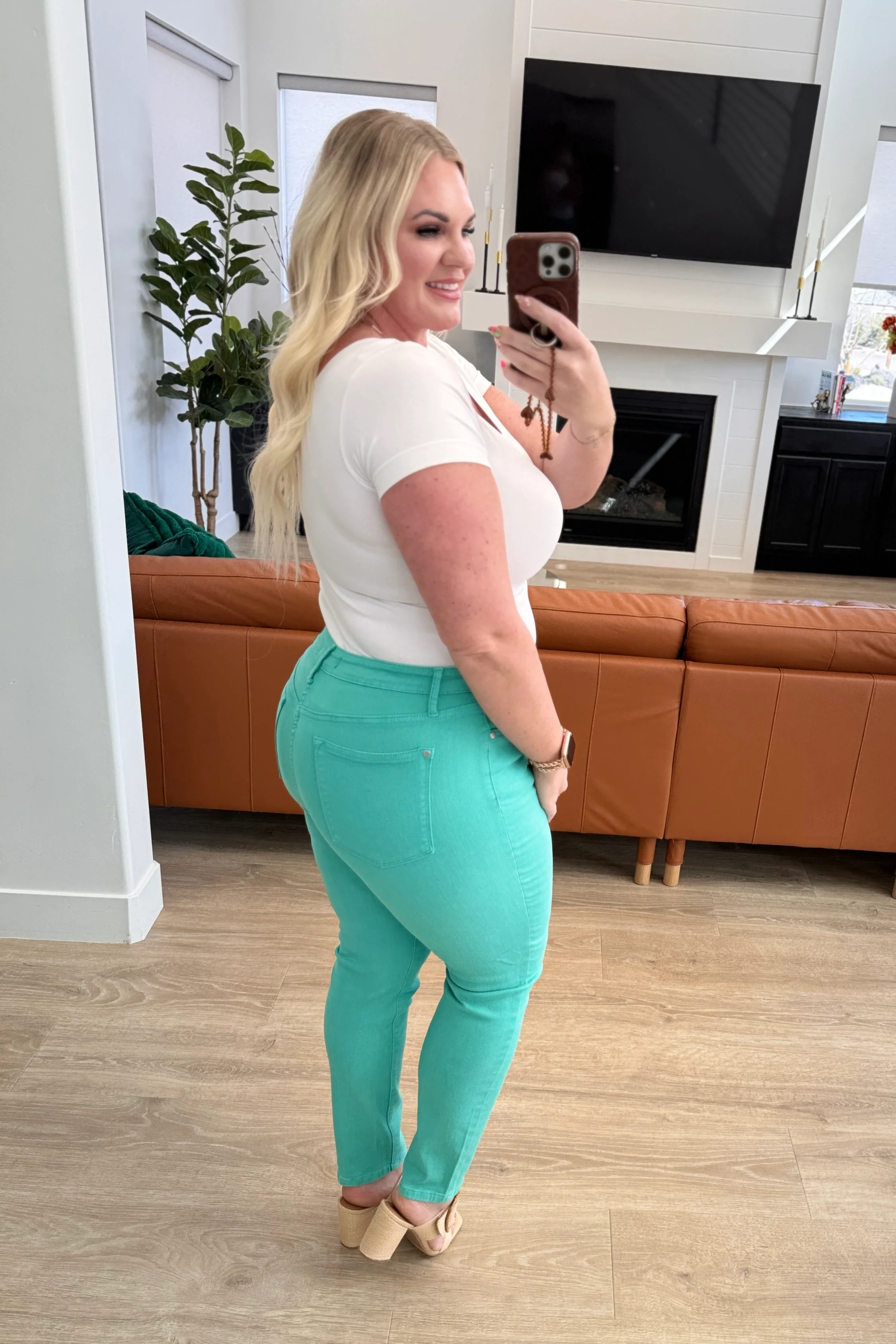 Bridgette High Rise Garment Dyed Slim Jeans in Aquamarine - 2/26/2026 - Image 13