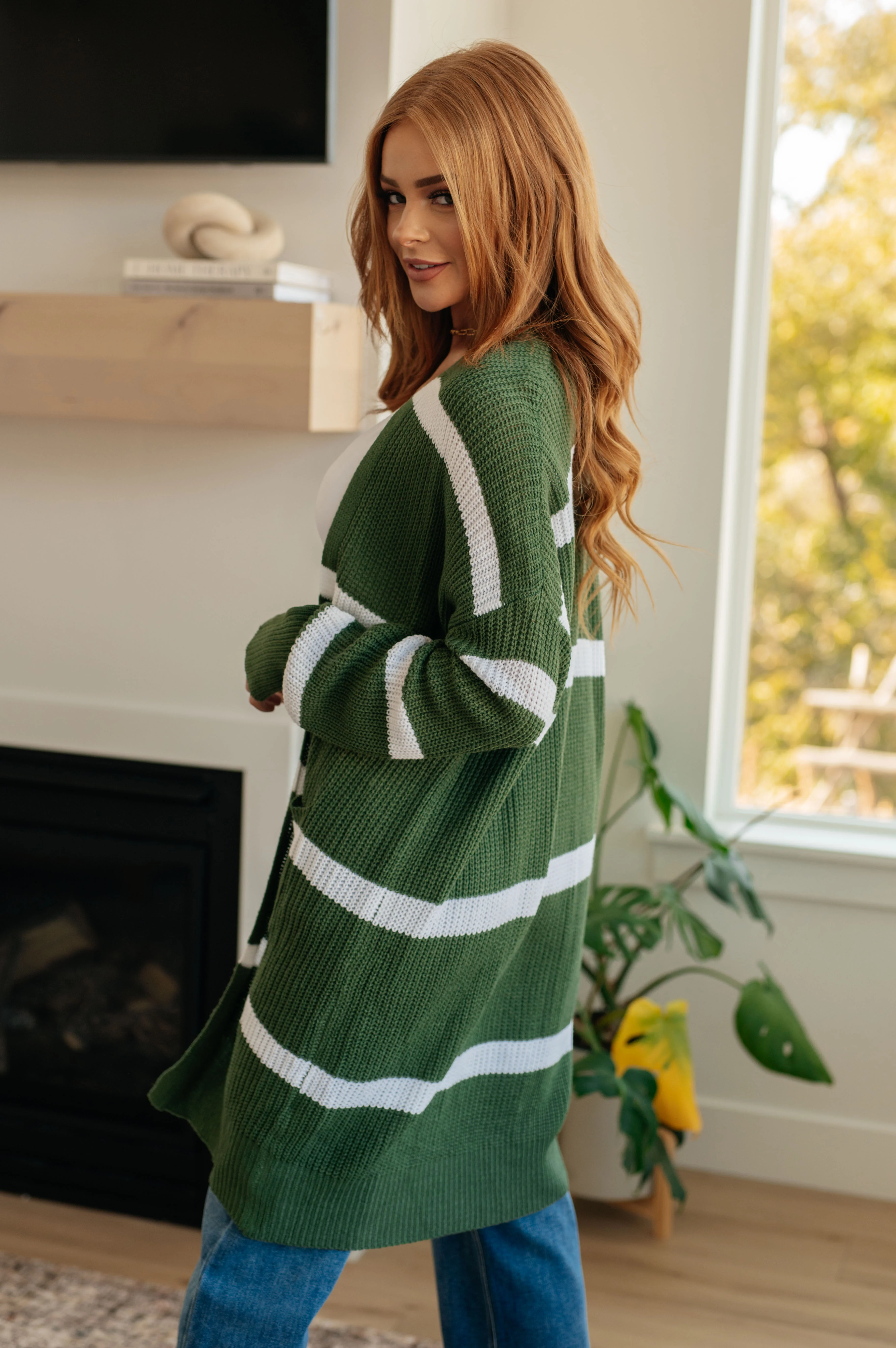 Brighter is Better Striped Cardigan in Green- 11/30/2023 - Image 3