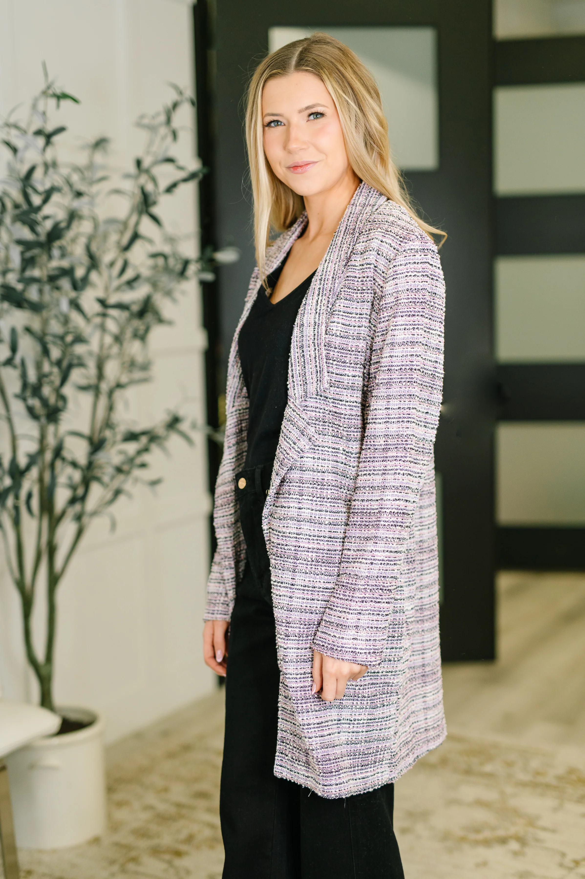 Brixton Tweed Midi Blazer in Lavender Ivory - 1/9/2026 - Image 3