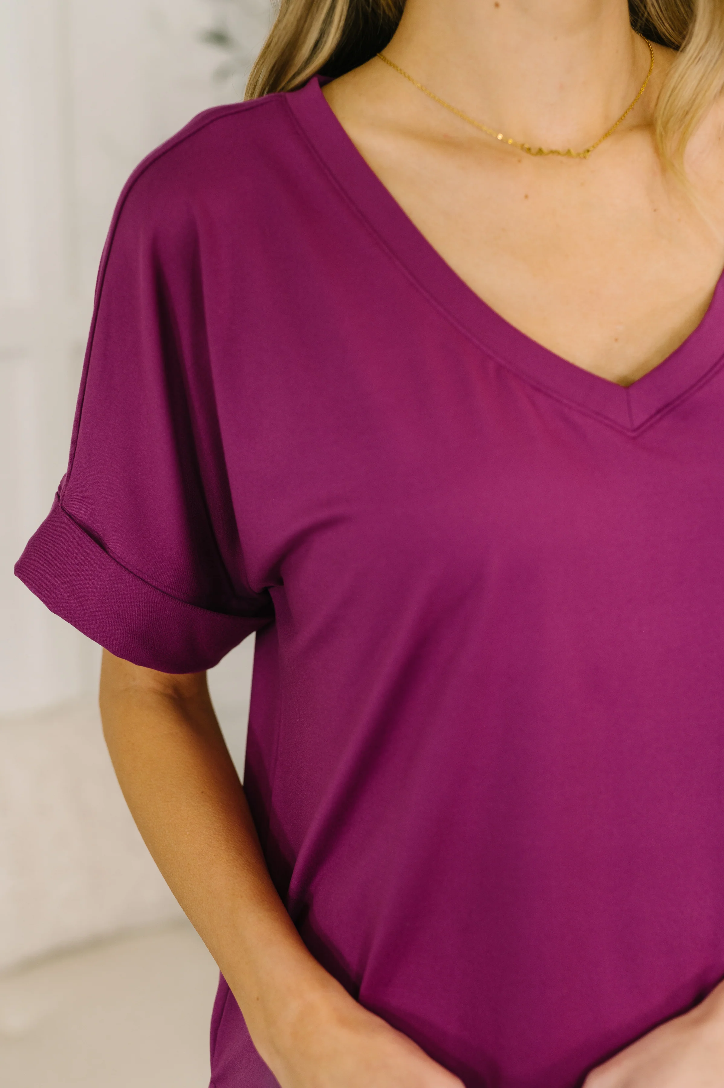 Buttery Soft V-Neck Bike Short Set in Lt Plum - 3/25/2026 - Image 2