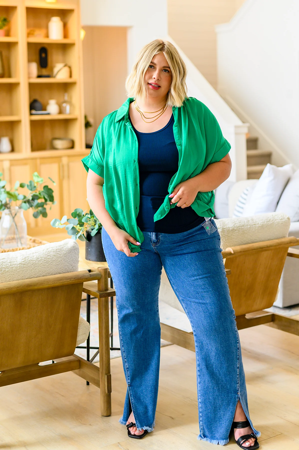 Caitlin High Rise Split Hem Straight Jeans - 5/4/2023 - Image 15