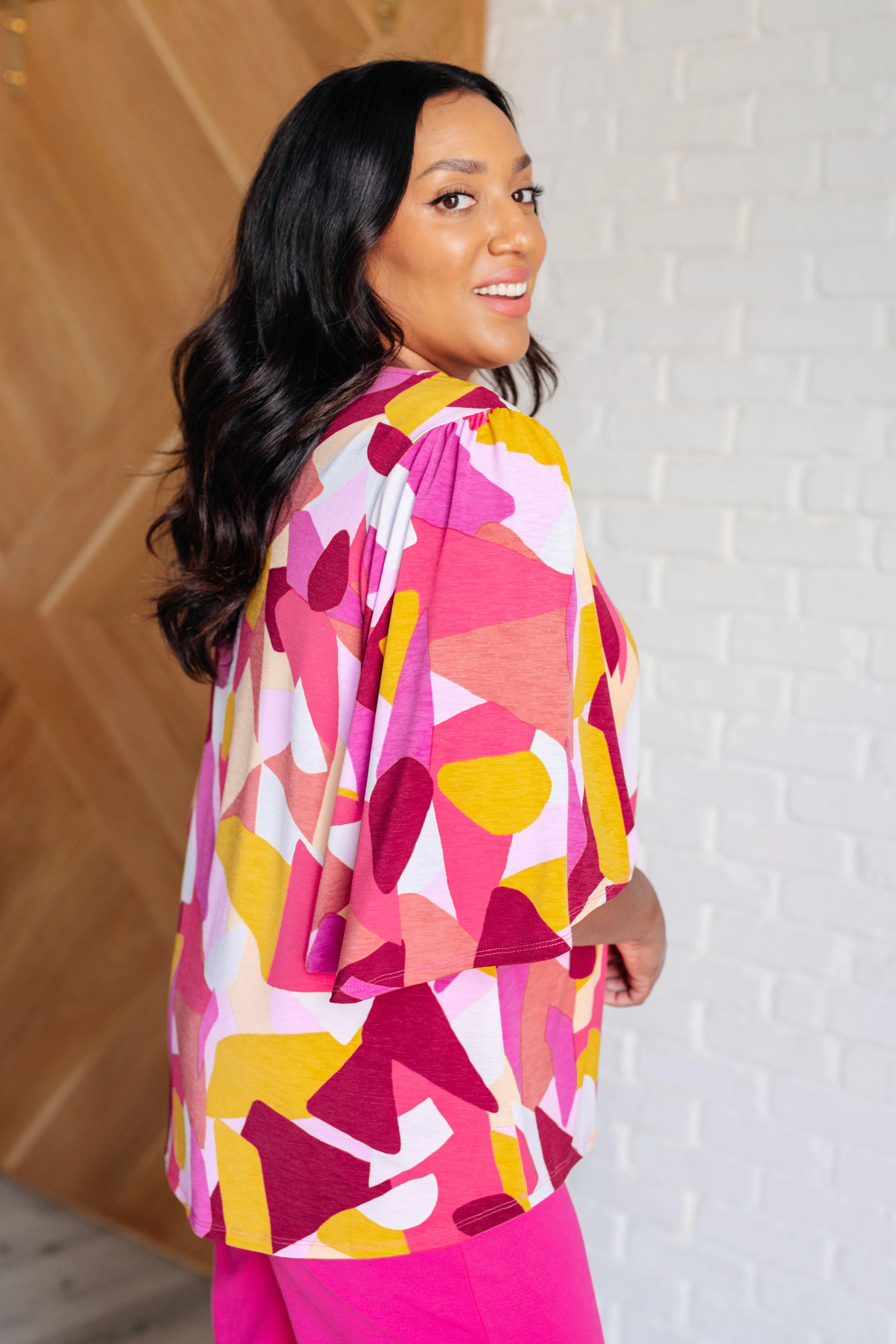 Cali Blouse in Magenta and Mustard Abstract - 9/12/2024 - Image 8