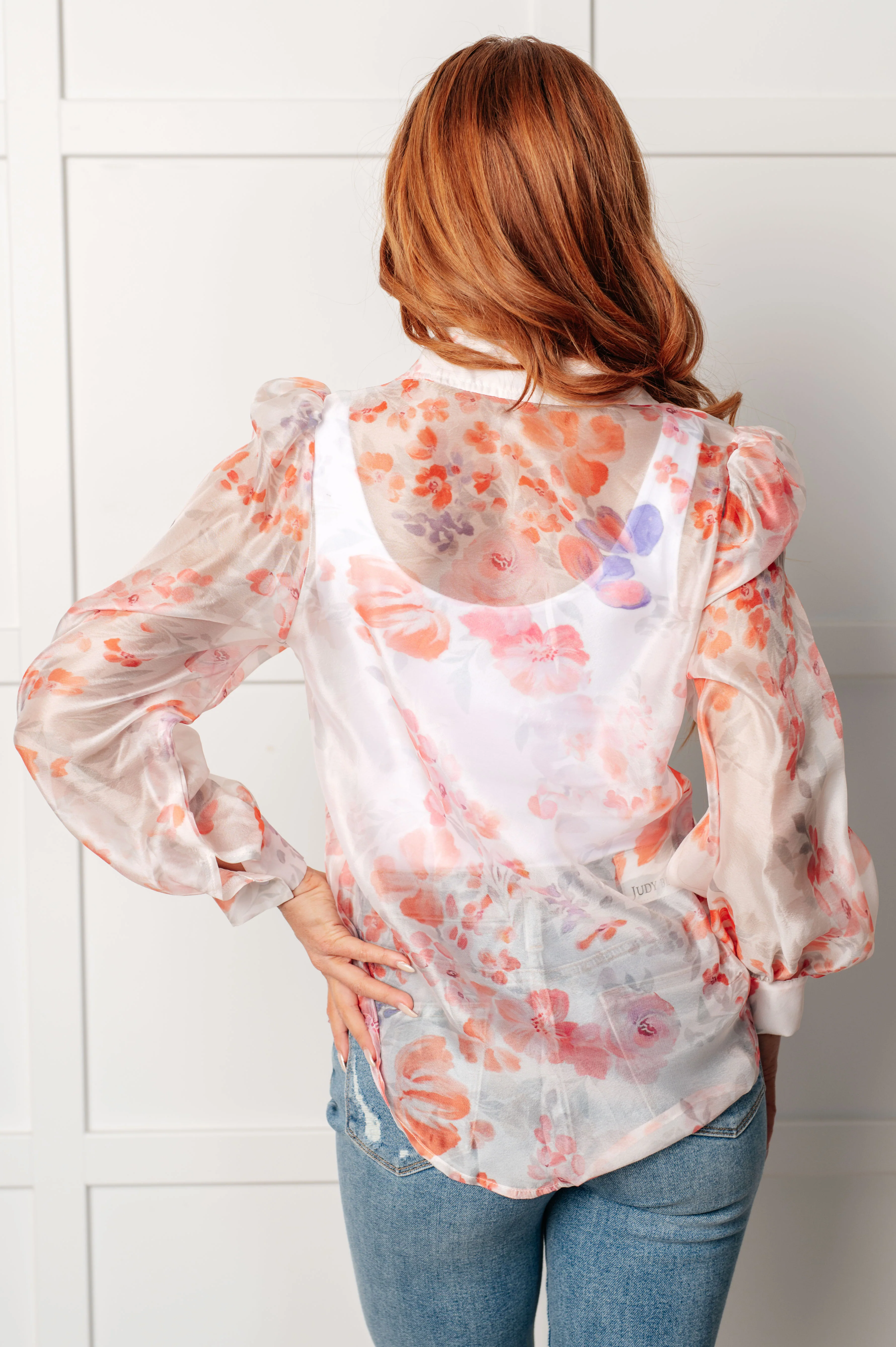 Call Me Back Sheer Floral Button Up Blouse - 9/2/2025 - Image 7