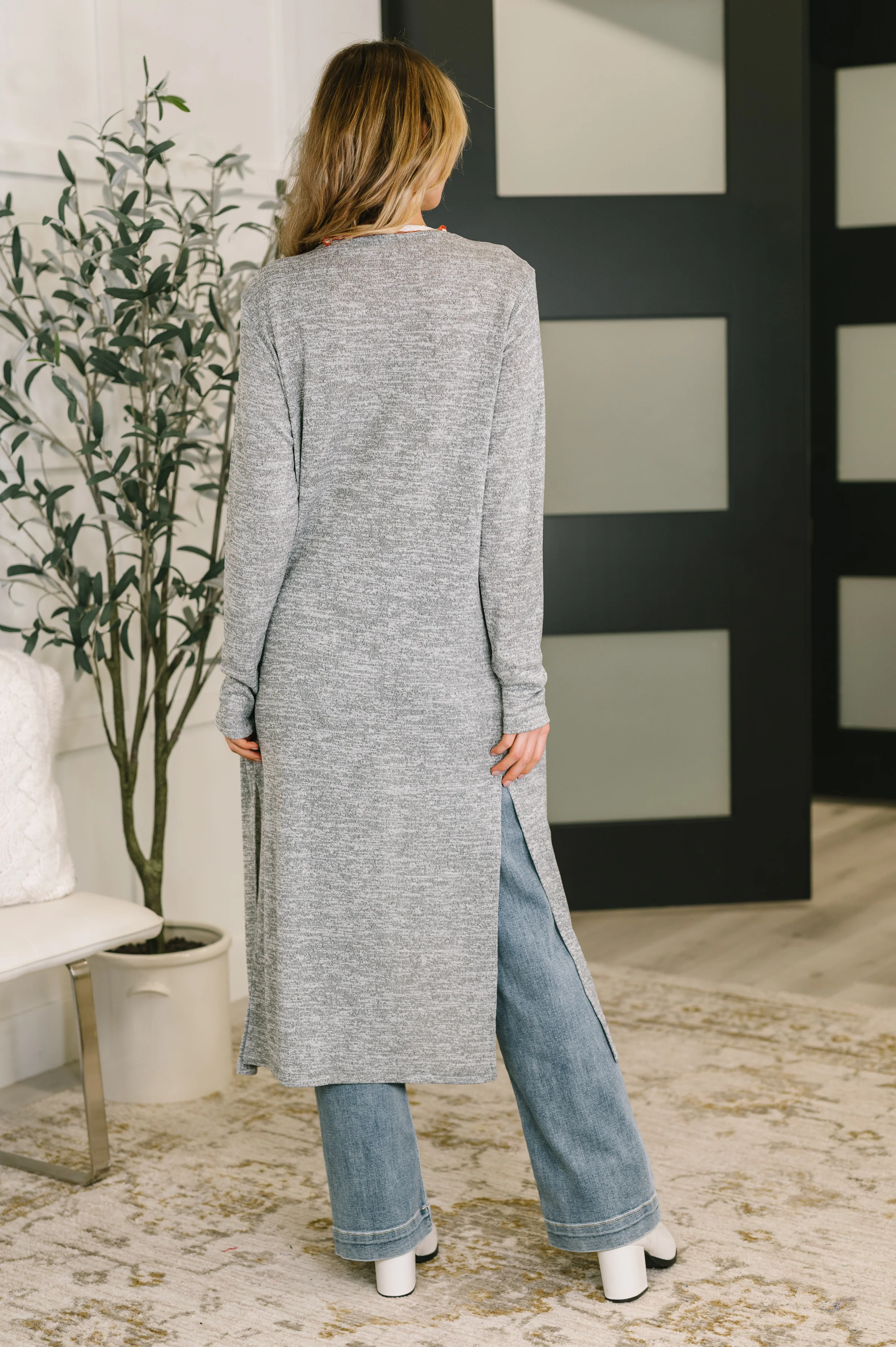 Call Me Wonderful Longline Cardigan in Grey - 12/1/2025 NEW - Image 3