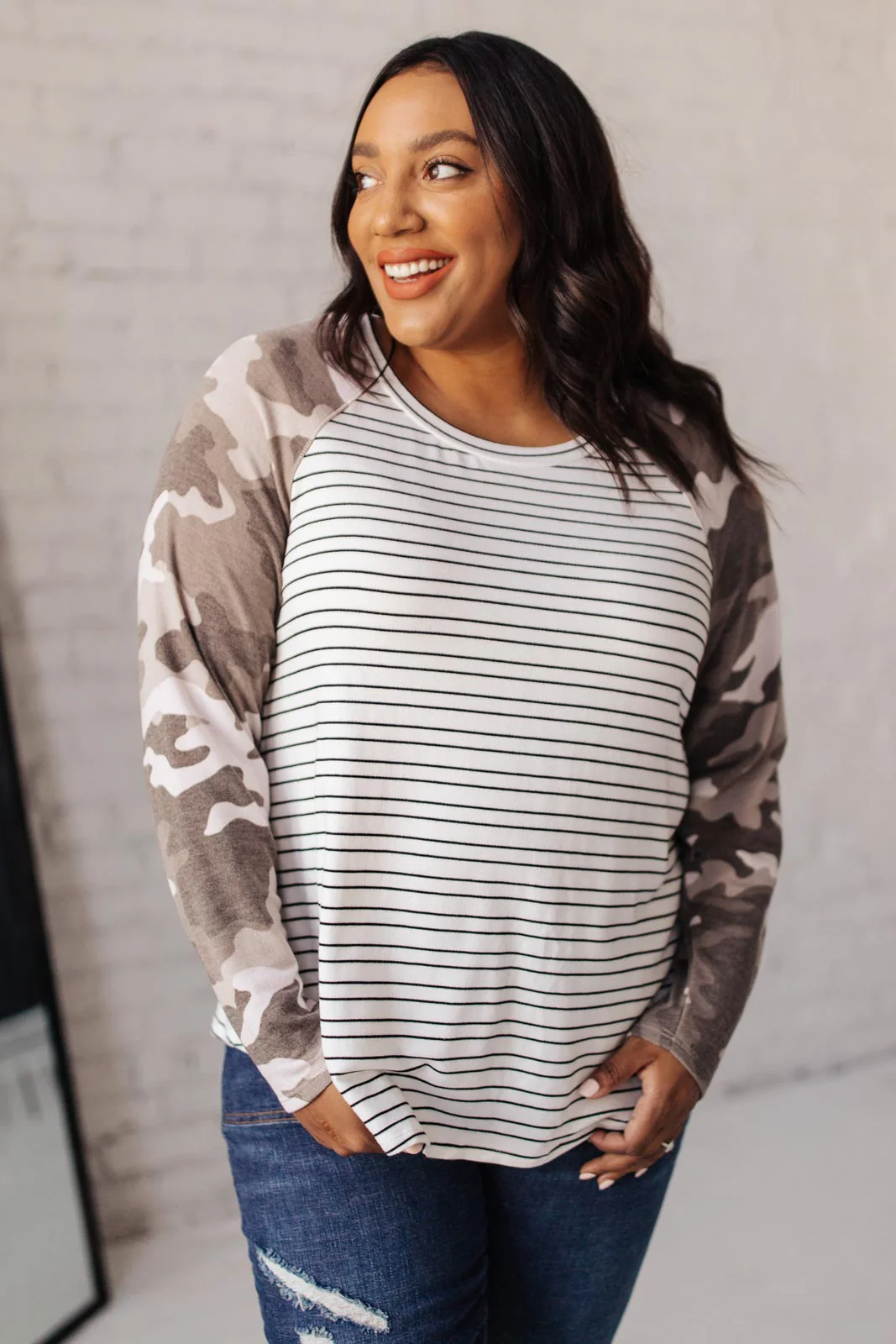 Camo & Stripes Raglan Top - 10/5/2021 - Image 6