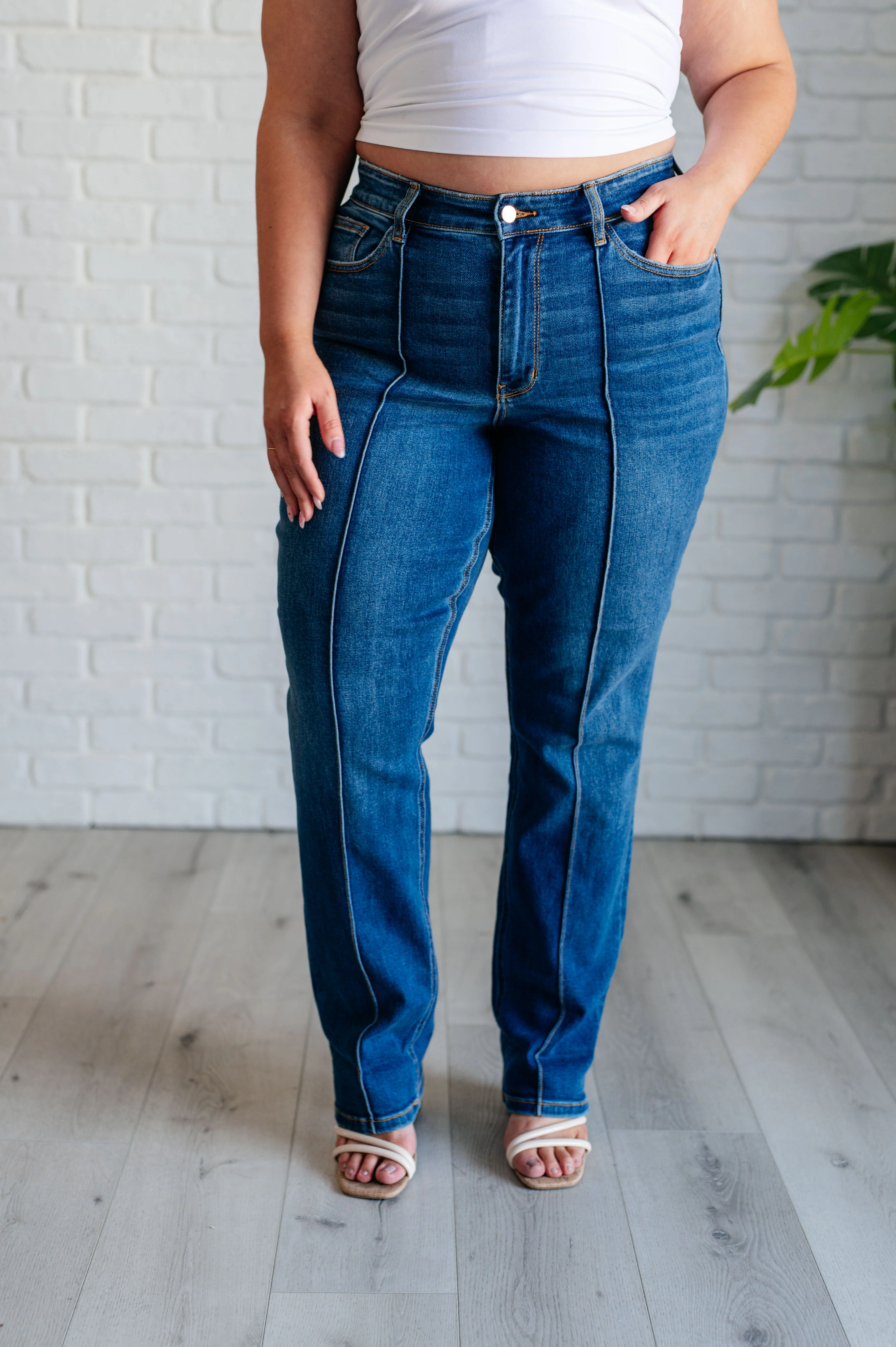 Campbell High Rise Center Seam Detail Straight Jeans - 7/10/2024 - Image 6