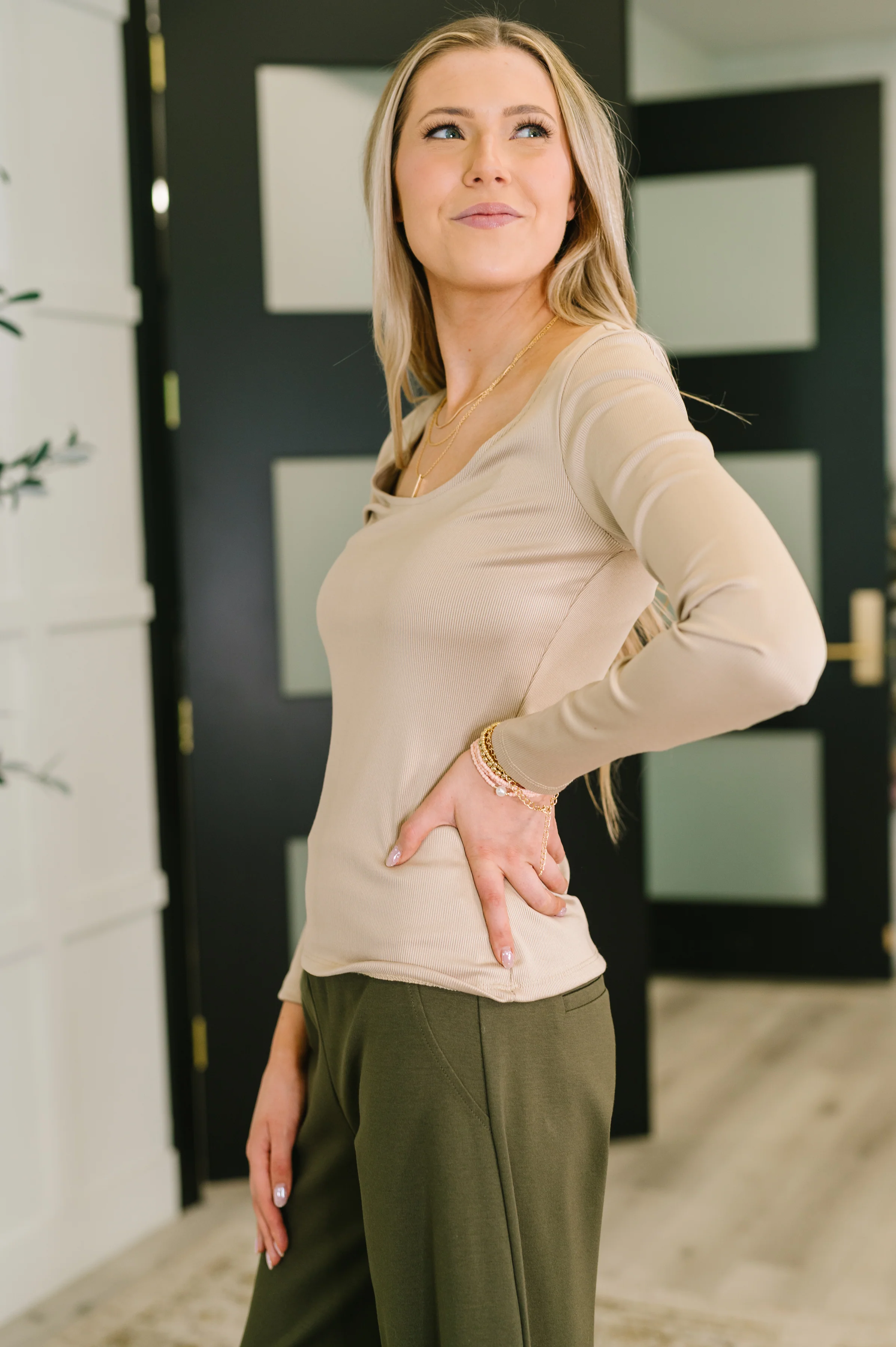 Can You Believe It Basic Long Sleeve Top In Sand - 9/22/2025 - Image 4
