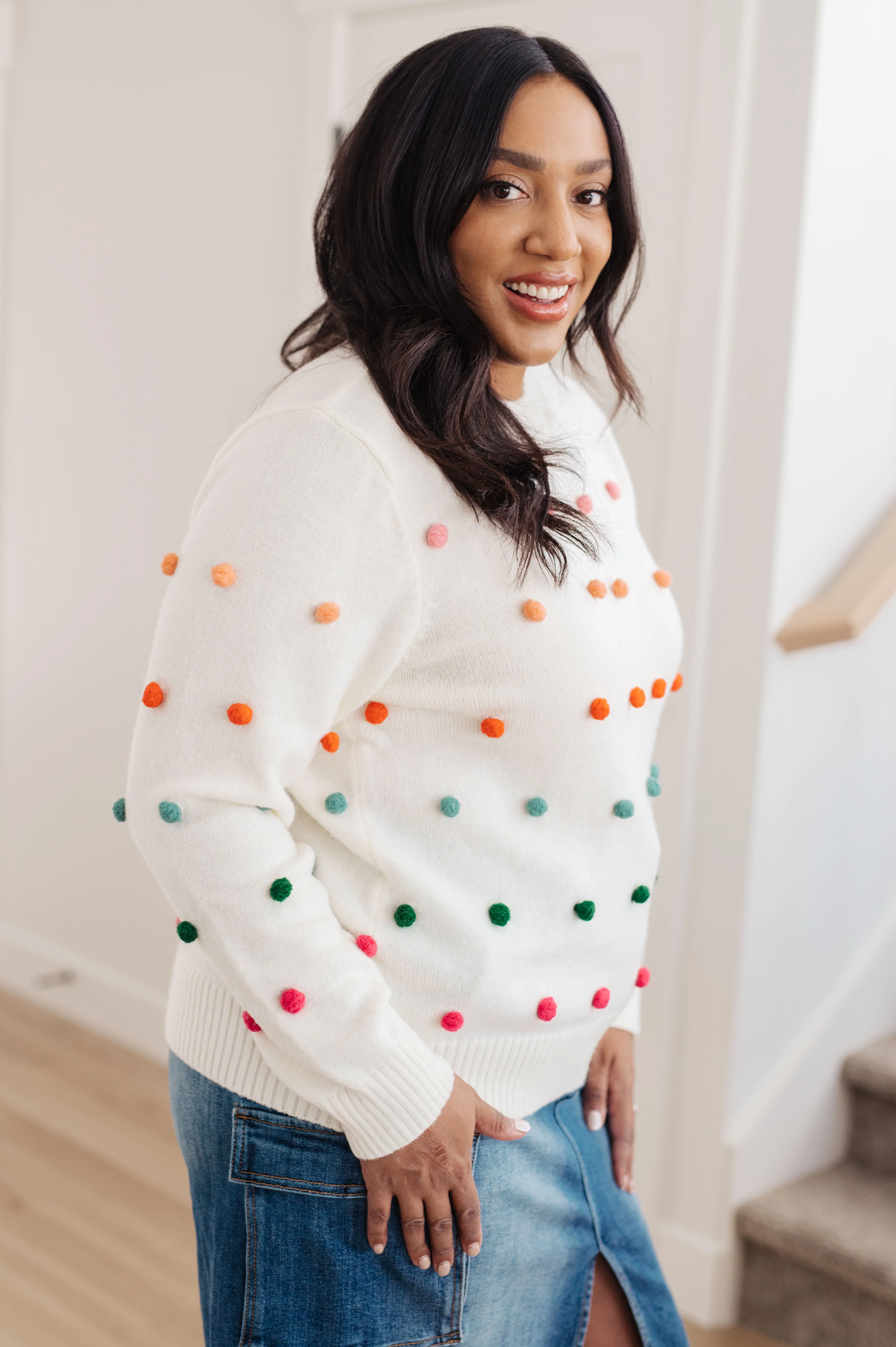 Candy Buttons Pom Detail Sweater - 11/21/2023 - Image 11