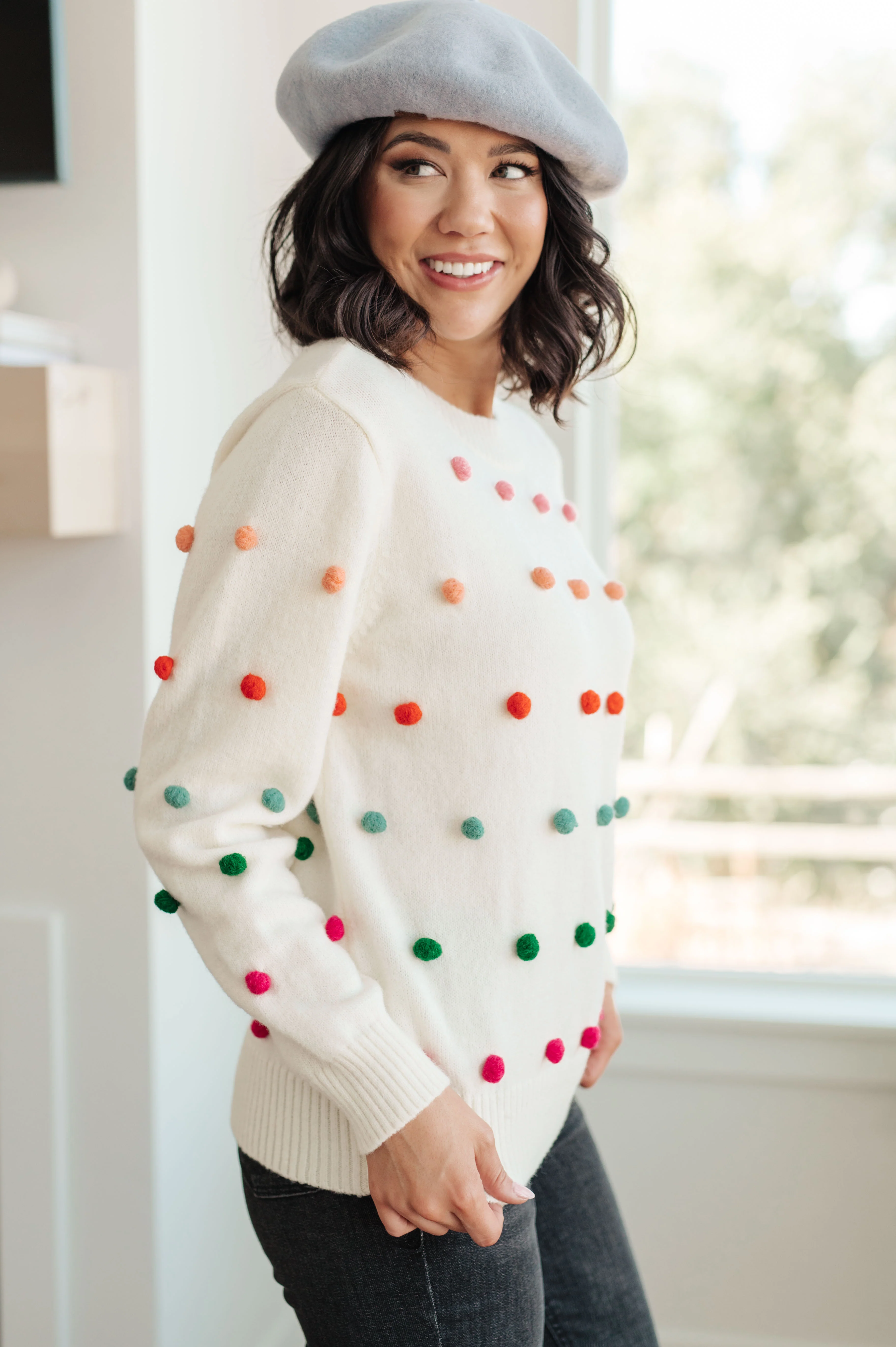 Candy Buttons Pom Detail Sweater - 11/21/2023 - Image 15
