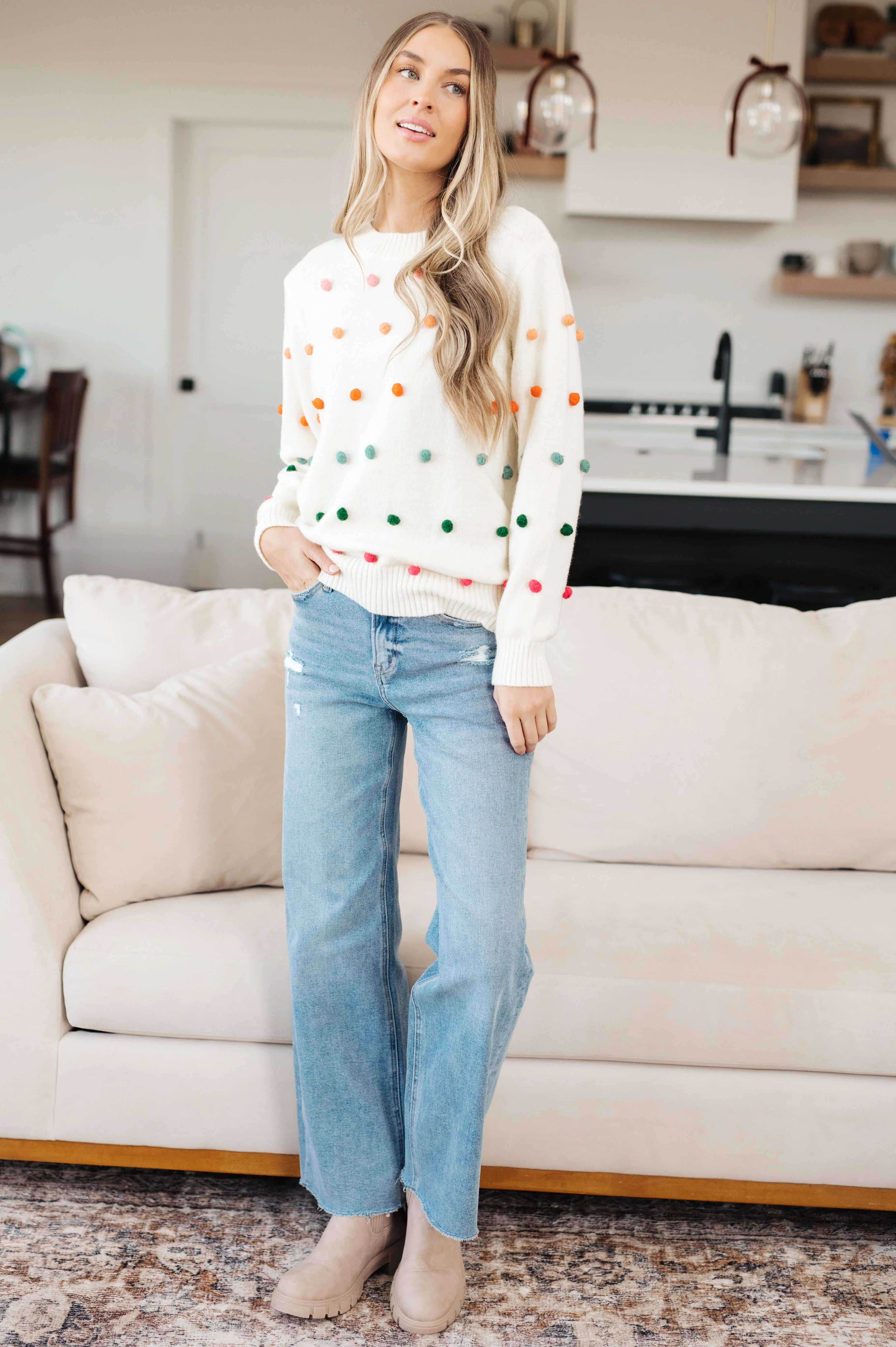 Candy Buttons Pom Detail Sweater - 11/21/2023 - Image 7