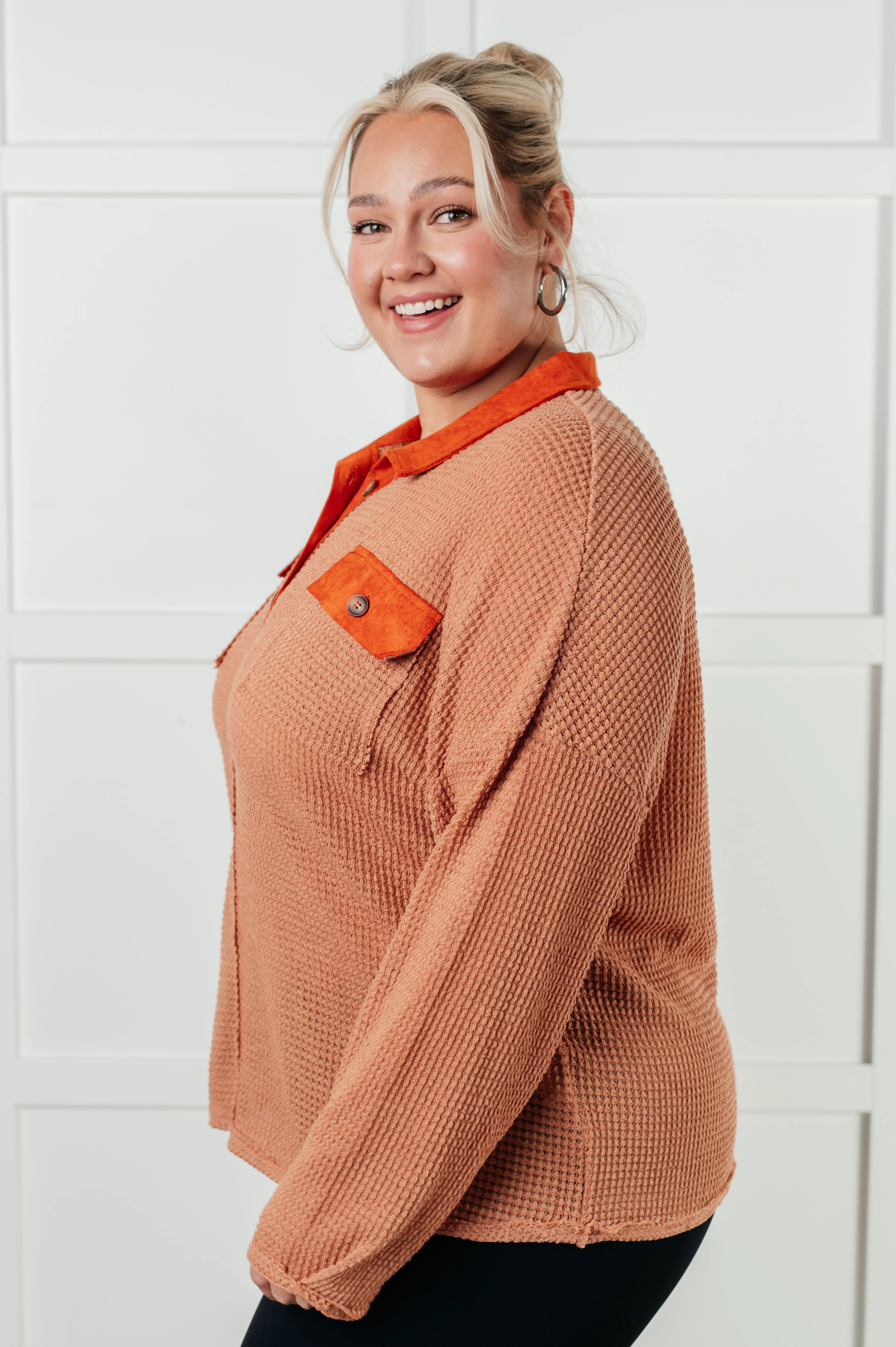 Can't Imagine Why Waffle Knit Contrast Trim Top - 9/25/2025 - Image 6