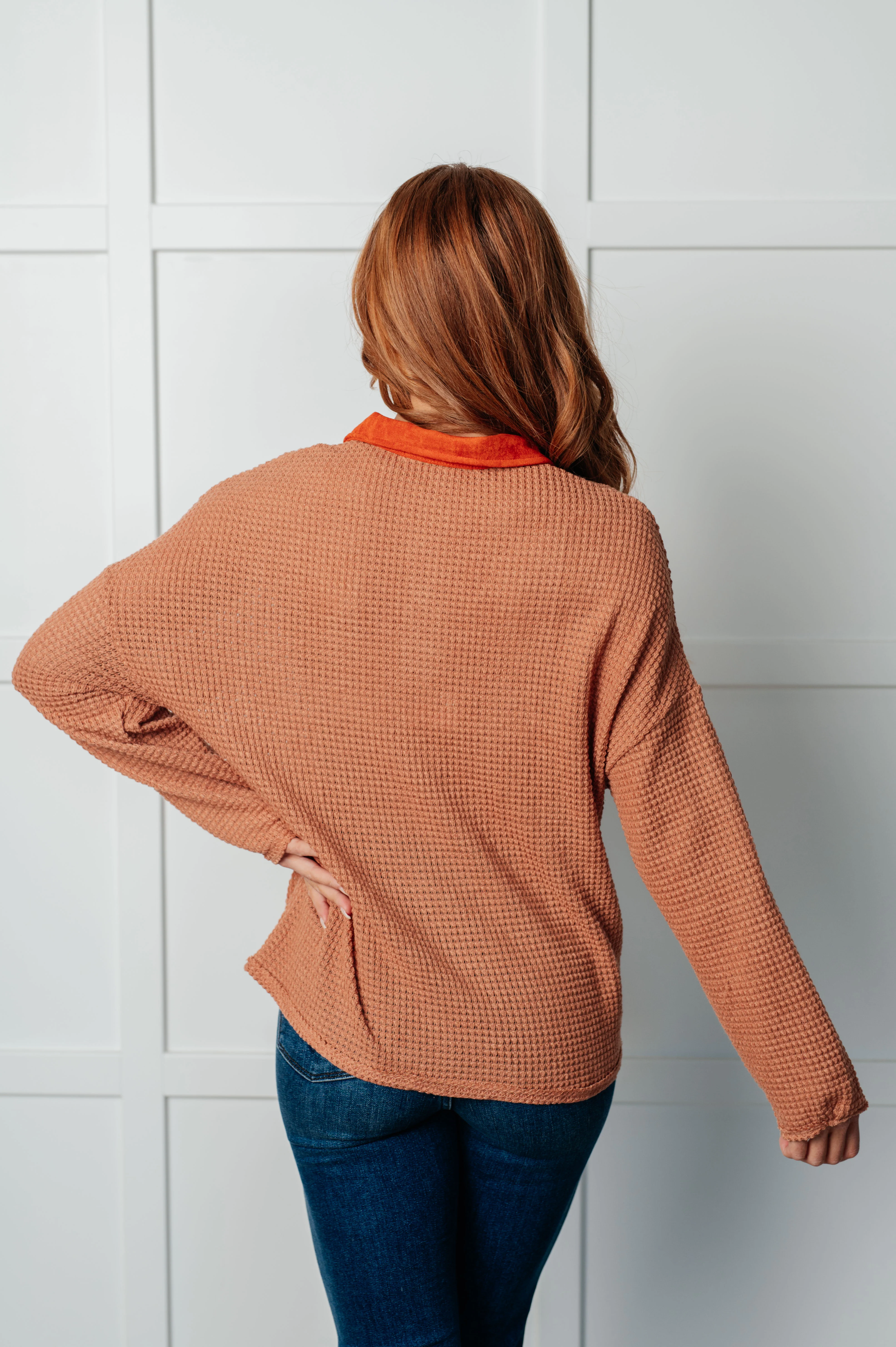 Can't Imagine Why Waffle Knit Contrast Trim Top - 9/25/2025 - Image 7