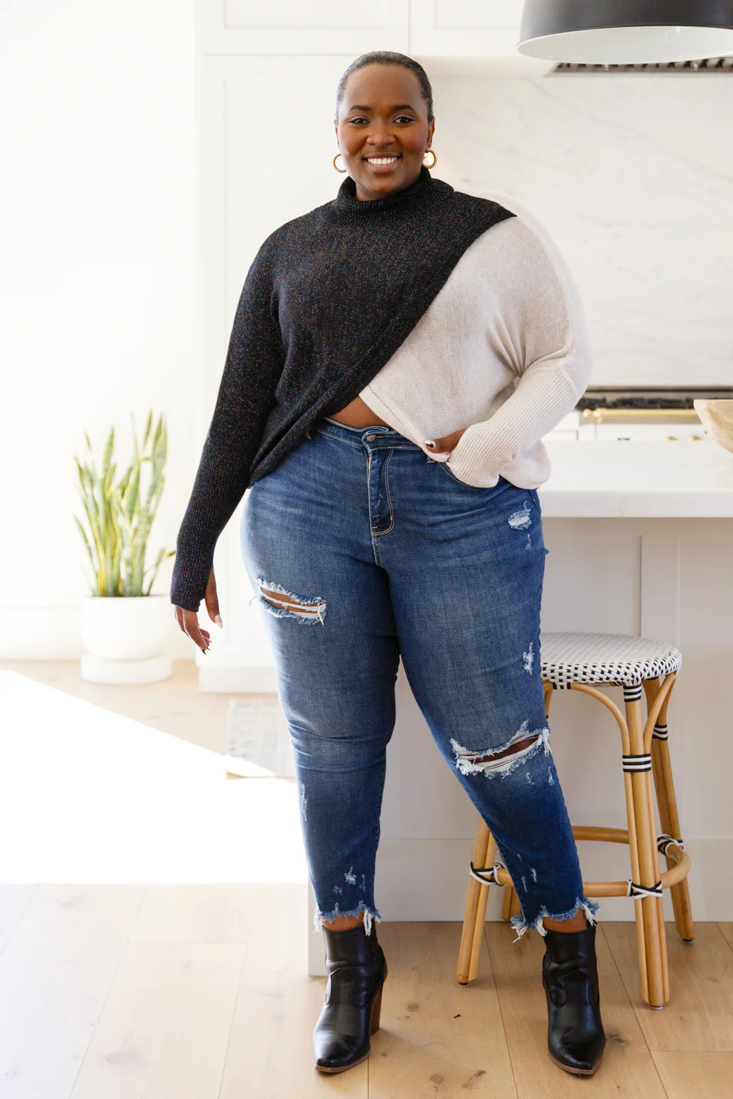 Can't Touch This Sparkle Color Blocked Sweater - 11/10/2022